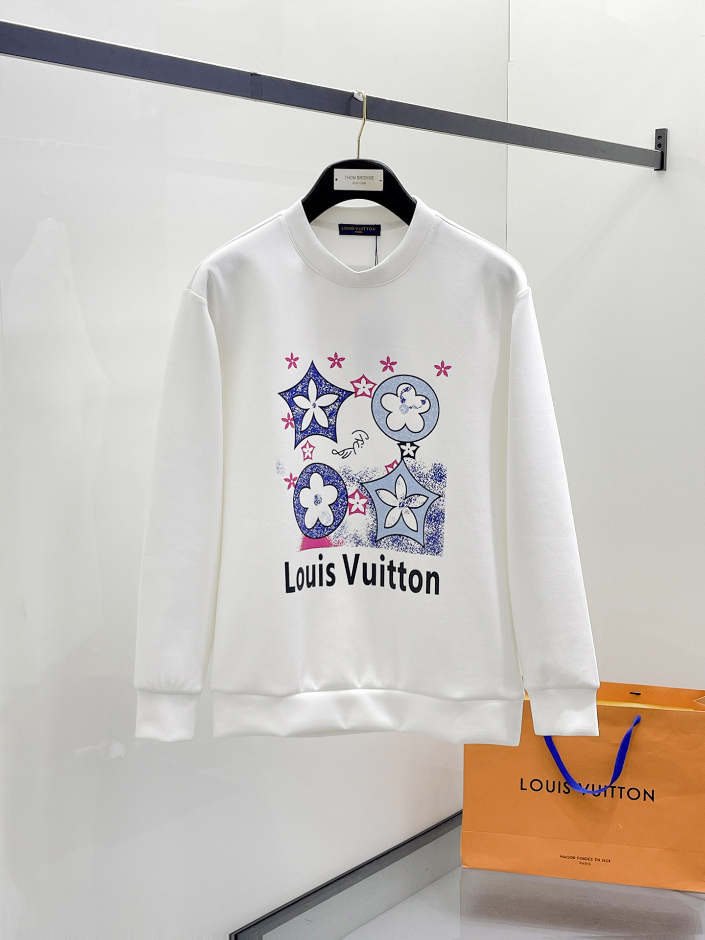 Louis Vuitton Male Hoodie Cotton Black Xs-s-m-l