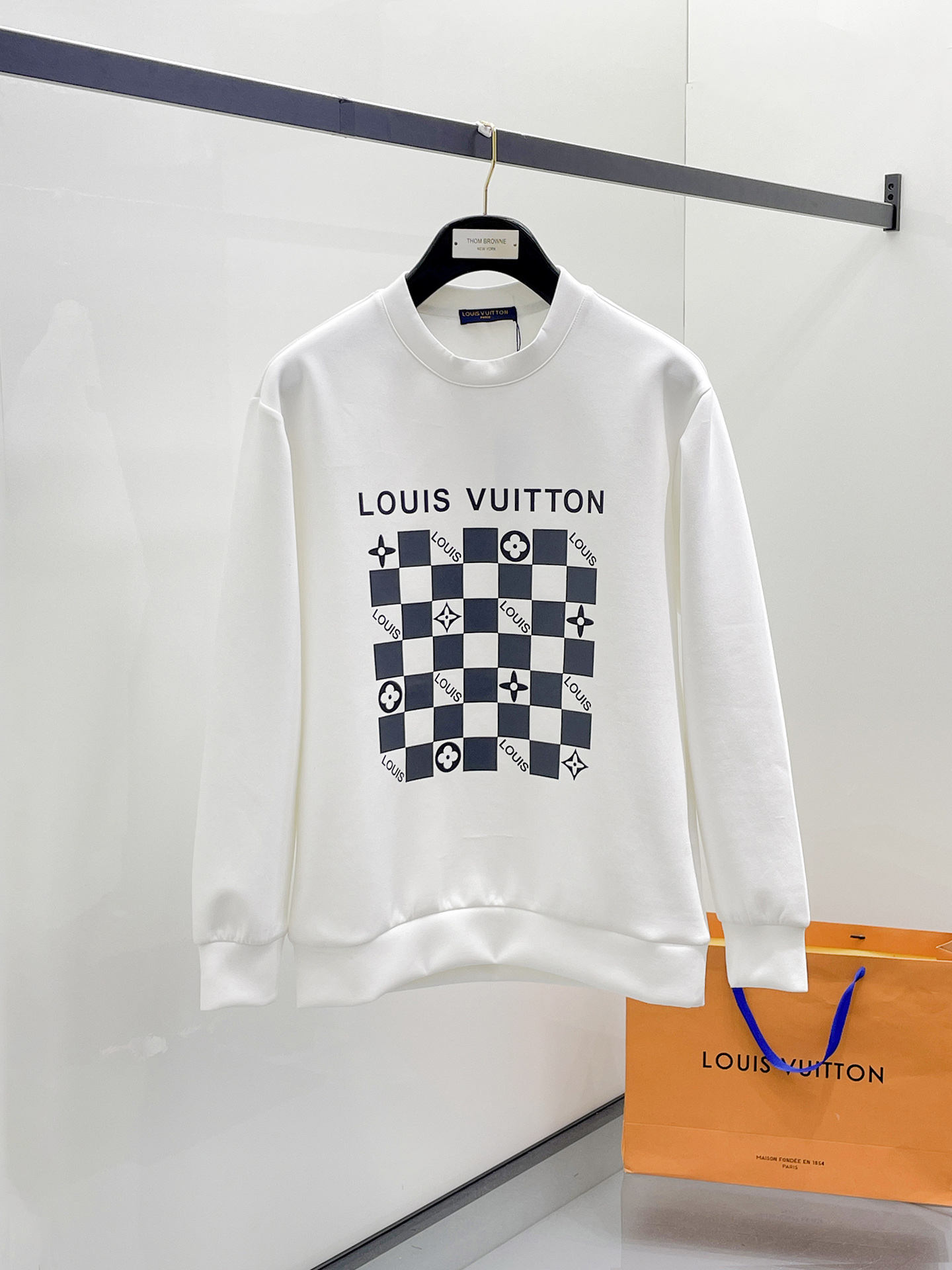 Louis Vuitton Male Hoodie Cotton Black Xs-s-m-l