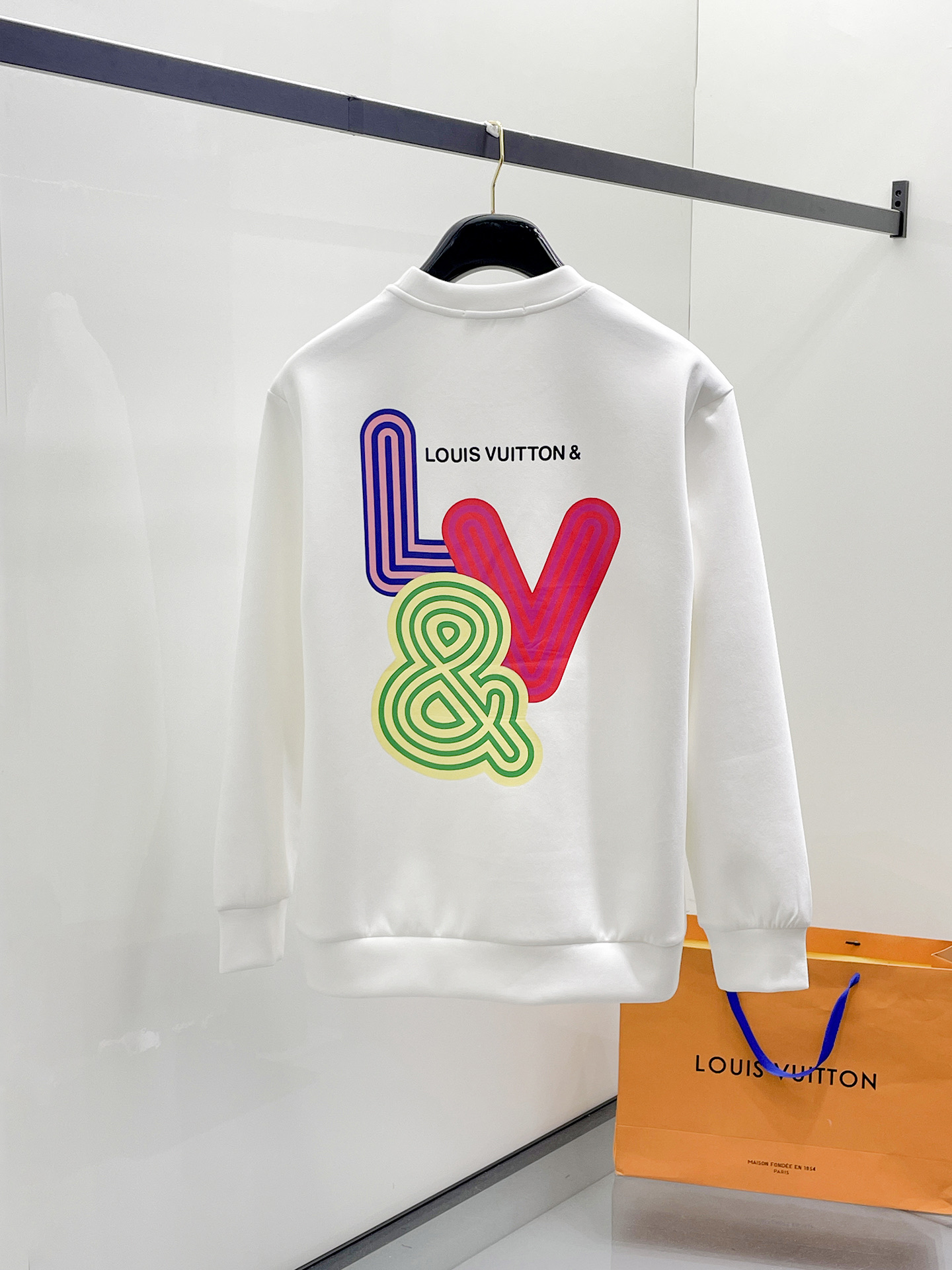 Louis Vuitton Male Hoodie Cotton Black Xs-s-m-l