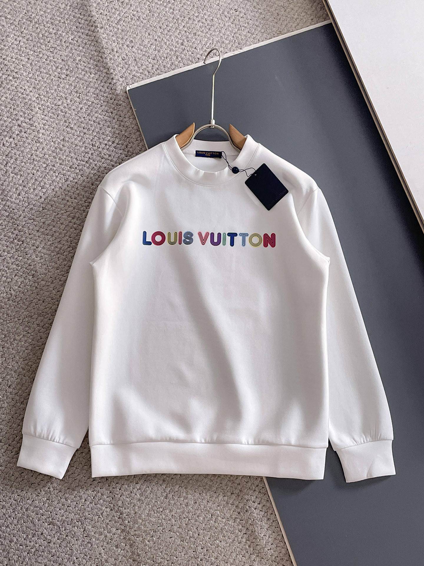 Louis Vuitton Male Hoodie Cotton Black Xs-s-m-l