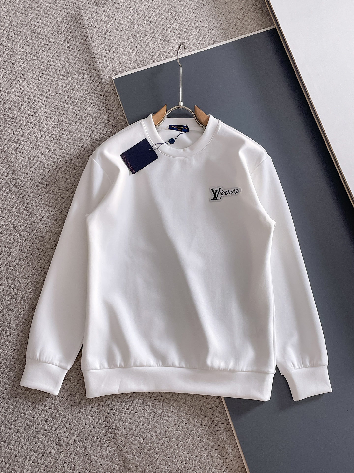 Louis Vuitton Male Hoodie Cotton Black Xs-s-m-l