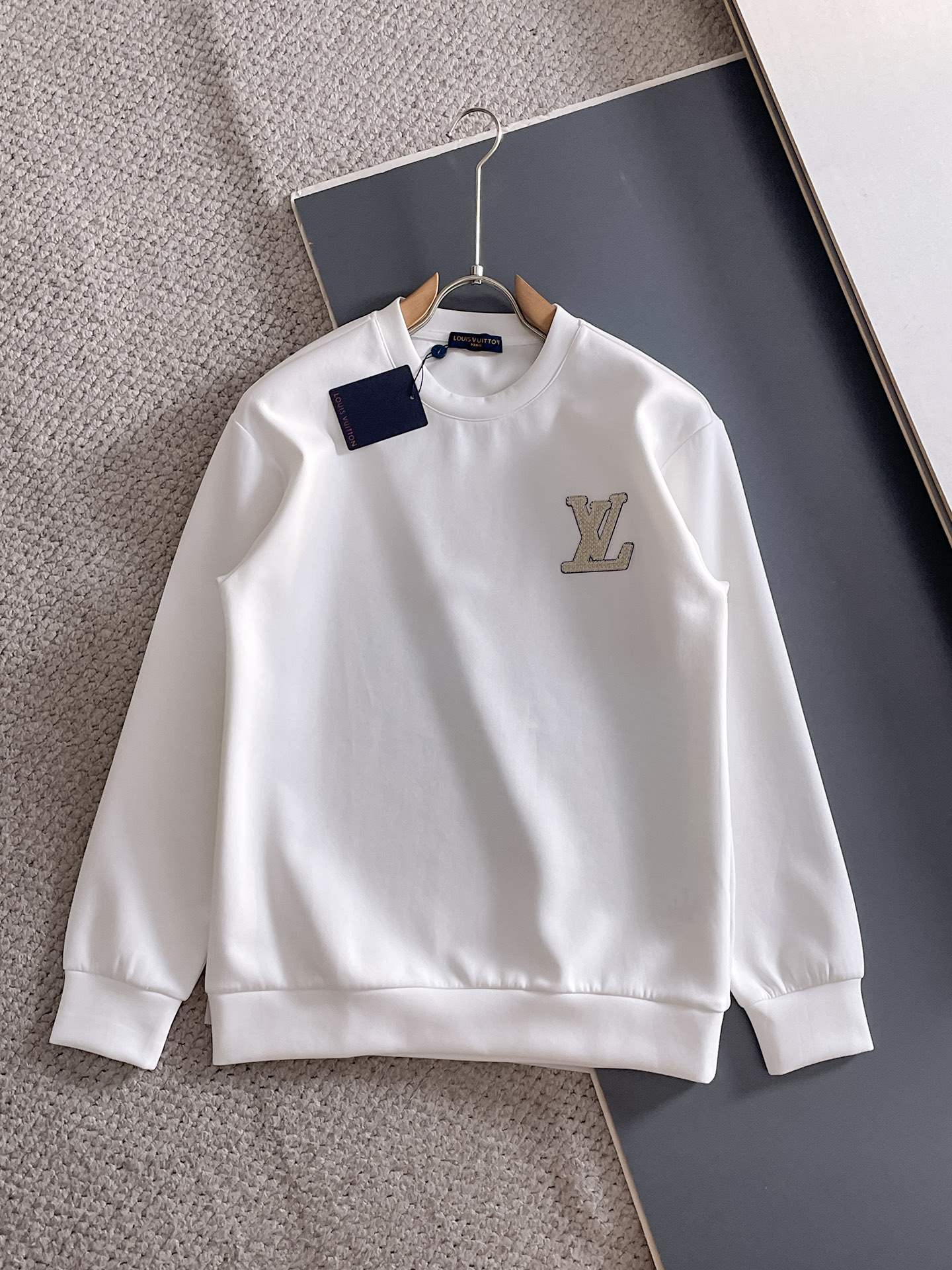 Louis Vuitton Male Hoodie Cotton Black Xs-s-m-l