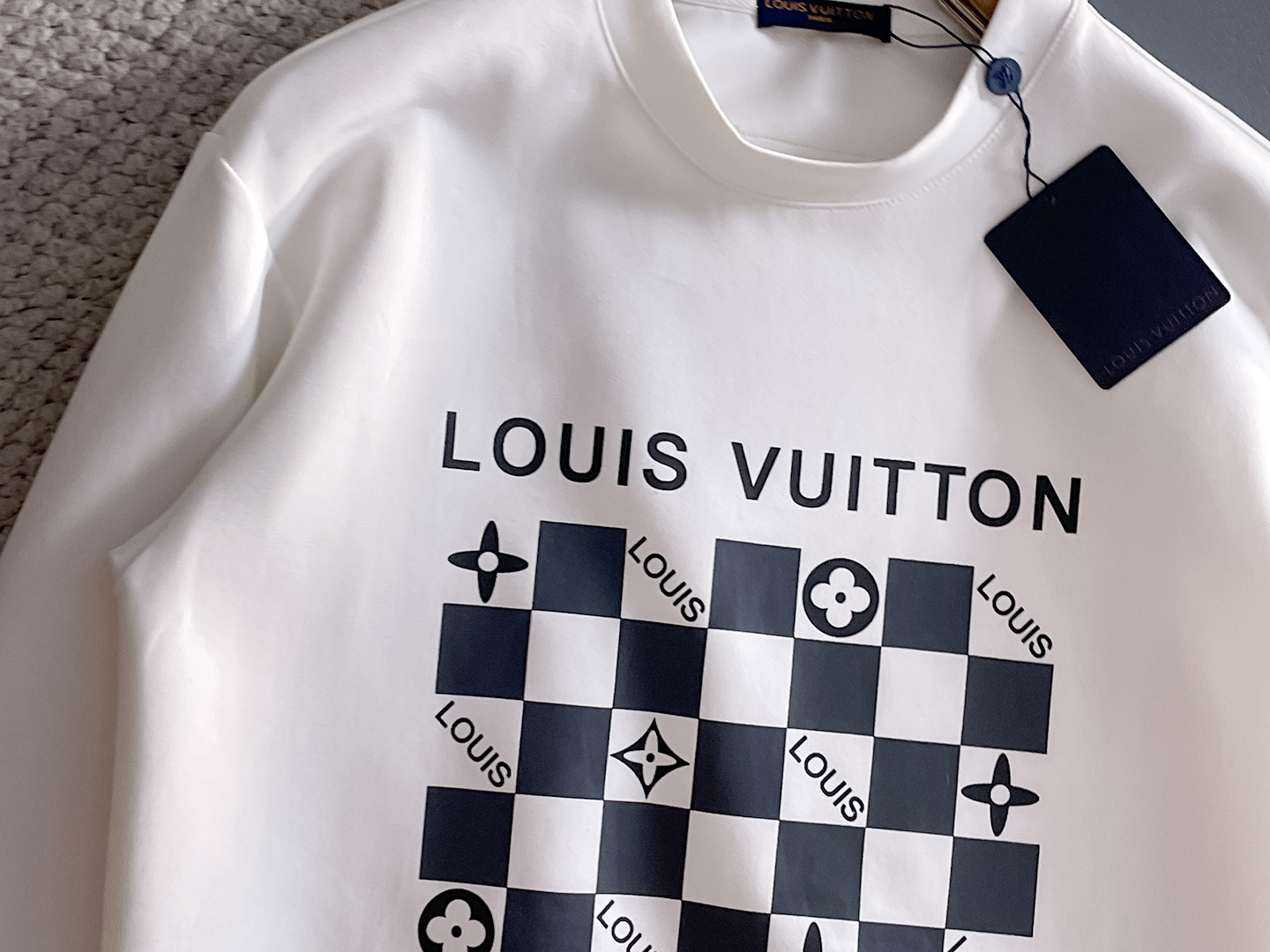 Louis Vuitton Male Hoodie Cotton Black Xs-s-m-l