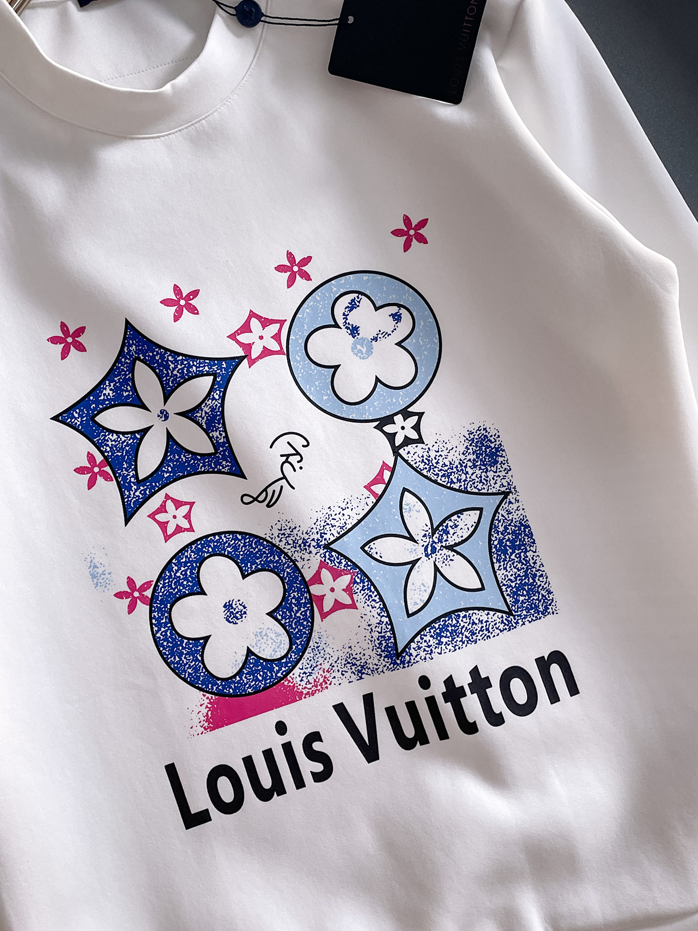 Louis Vuitton Male Hoodie Cotton Black Xs-s-m-l