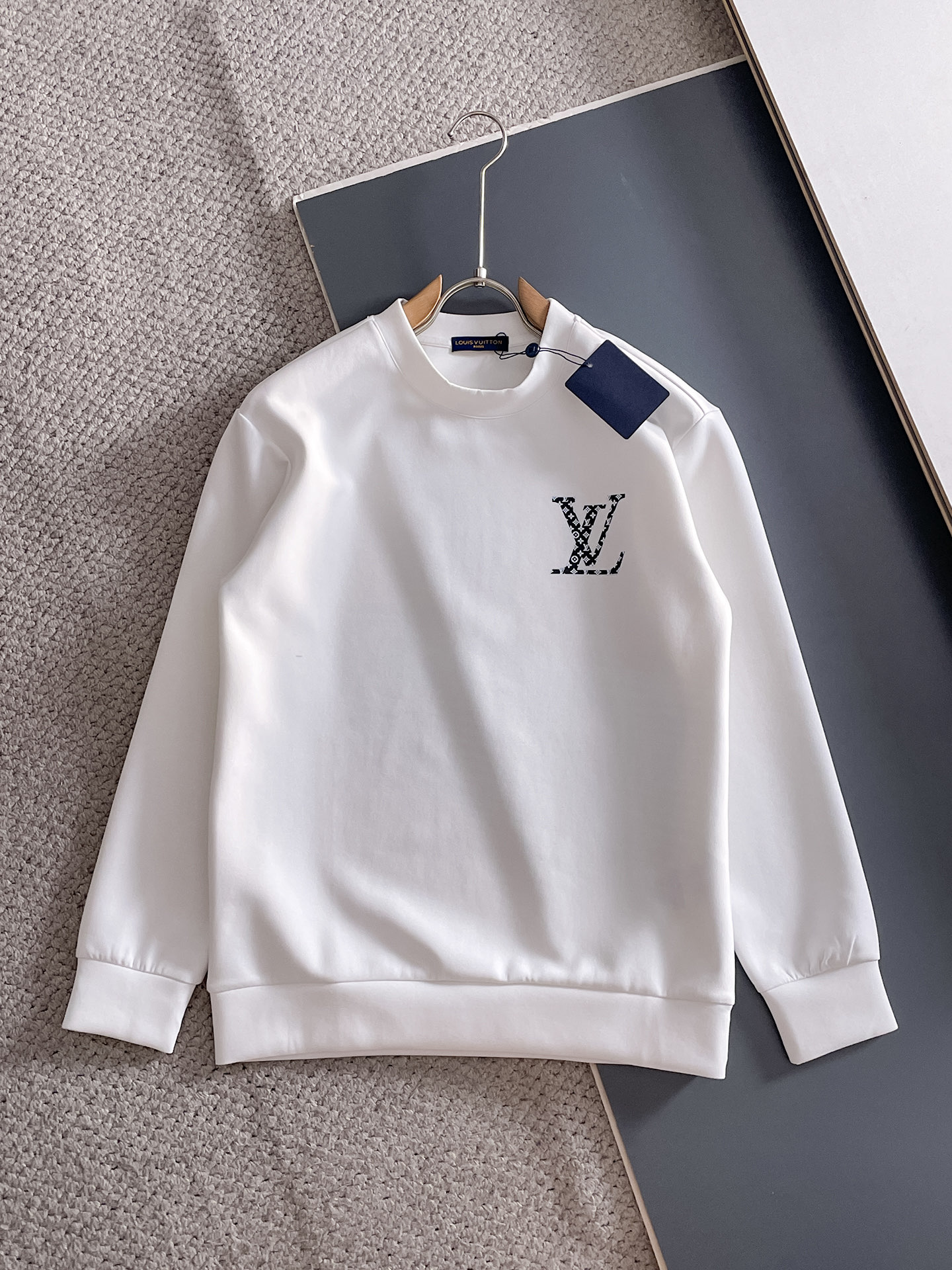 Louis Vuitton Male Hoodie Cotton Black Xs-s-m-l
