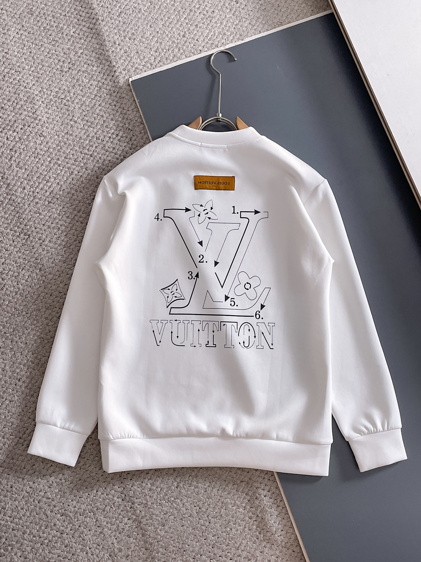Louis Vuitton Male Hoodie Cotton Black Xs-s-m-l