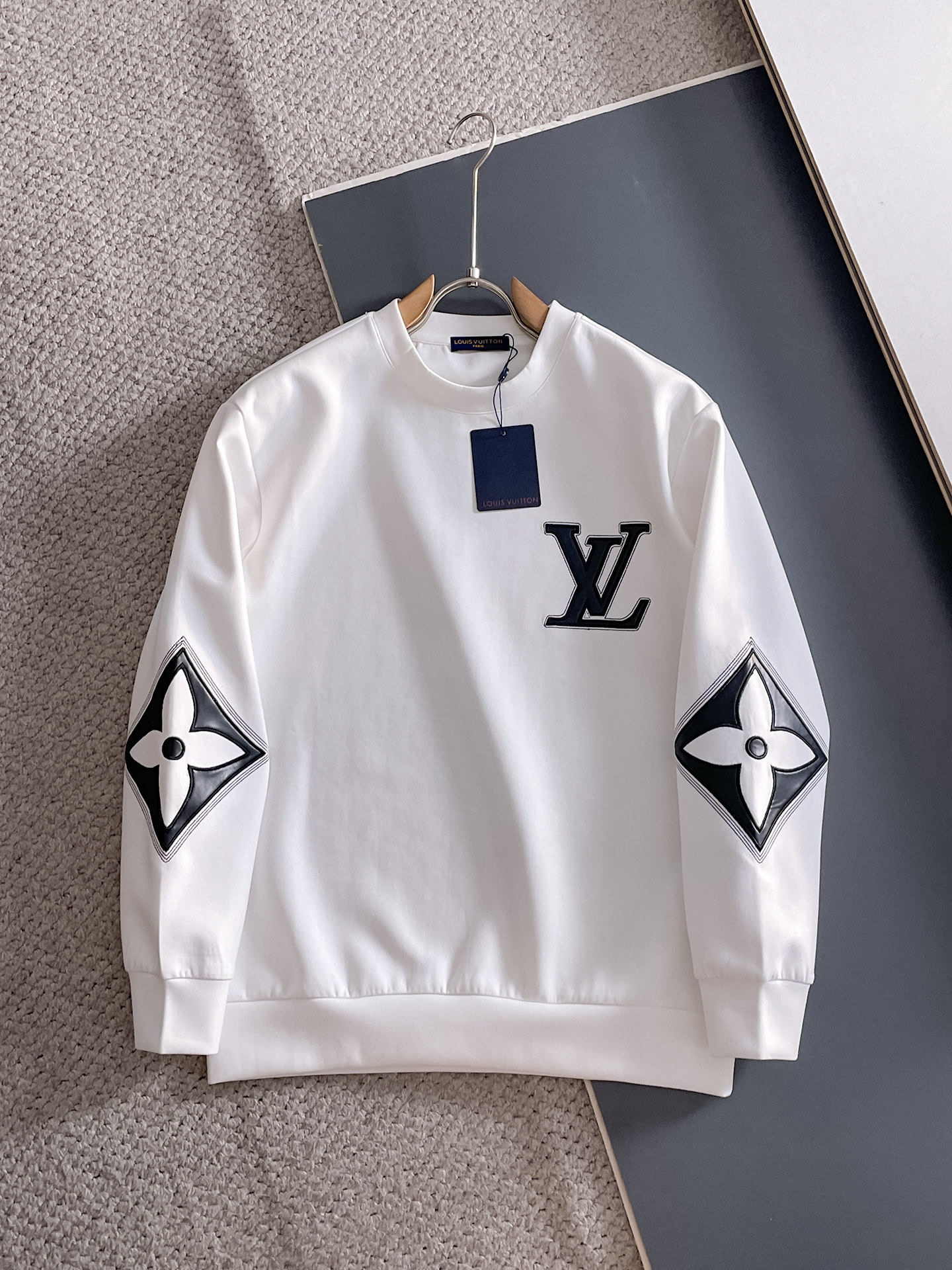 Louis Vuitton Male Hoodie Cotton Black Xs-s-m-l