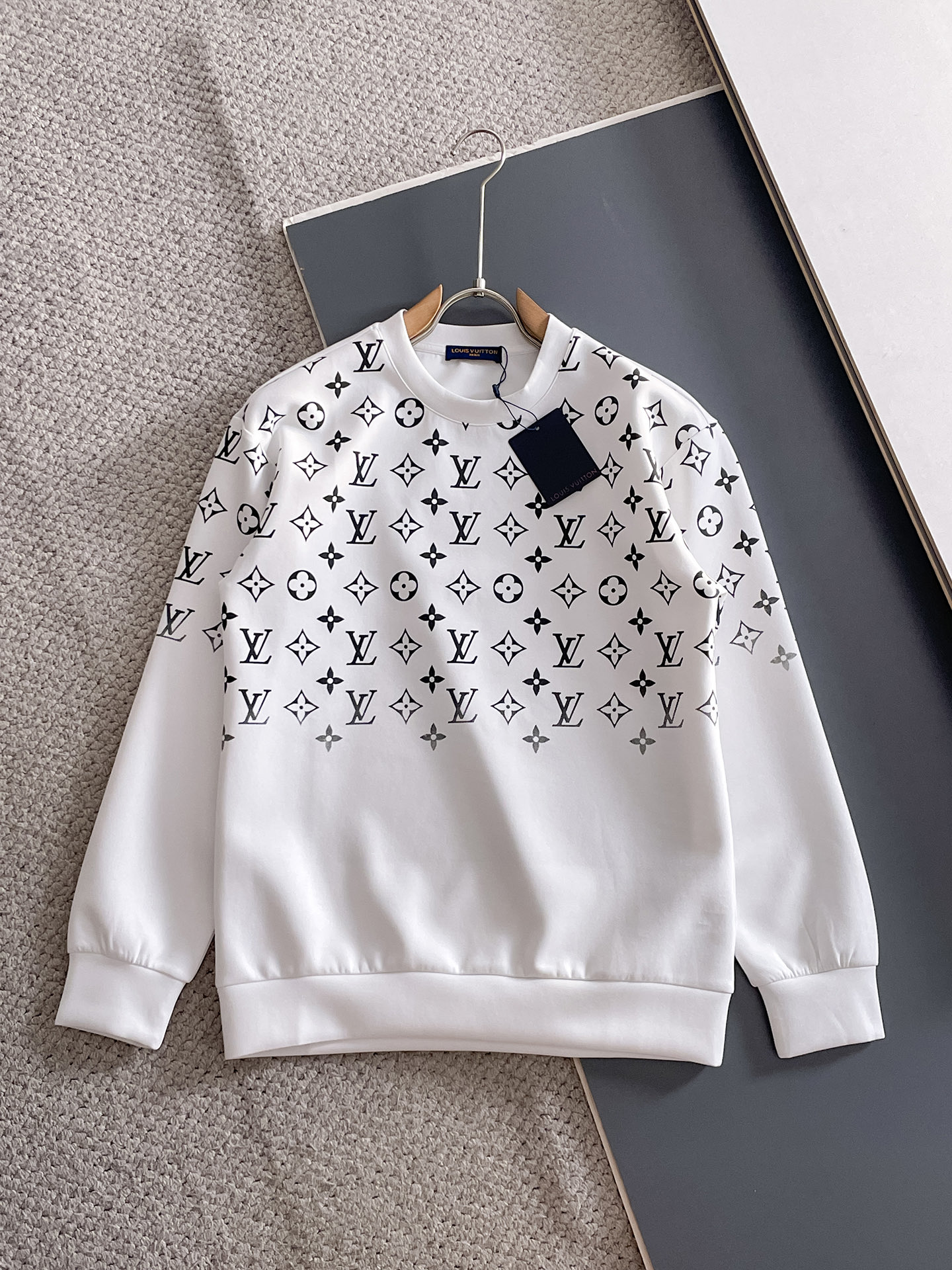 Louis Vuitton Male Hoodie Cotton Black Xs-s-m-l