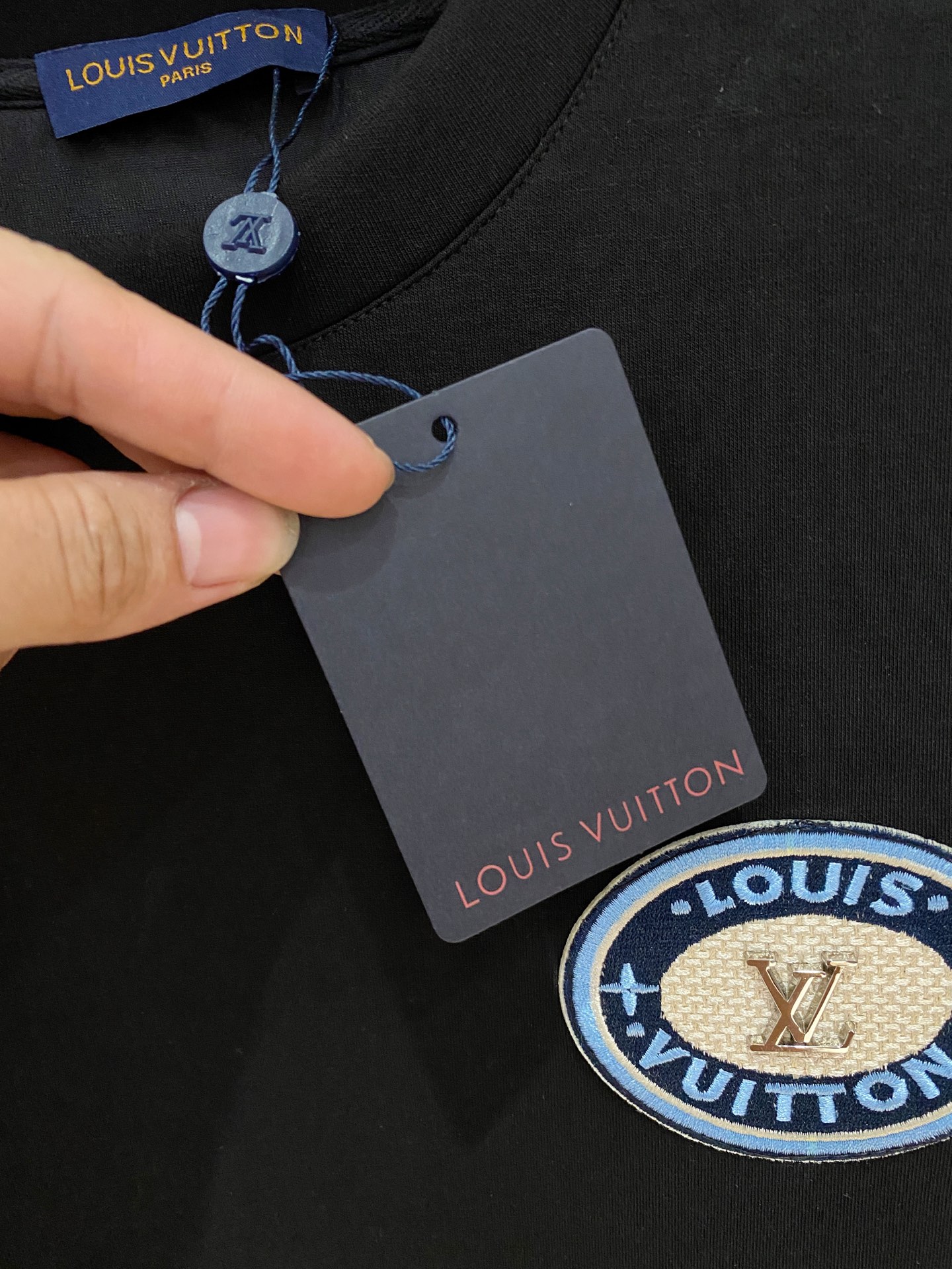 Louis Vuitton Male Hoodie Cotton Black Xs-s-m-l