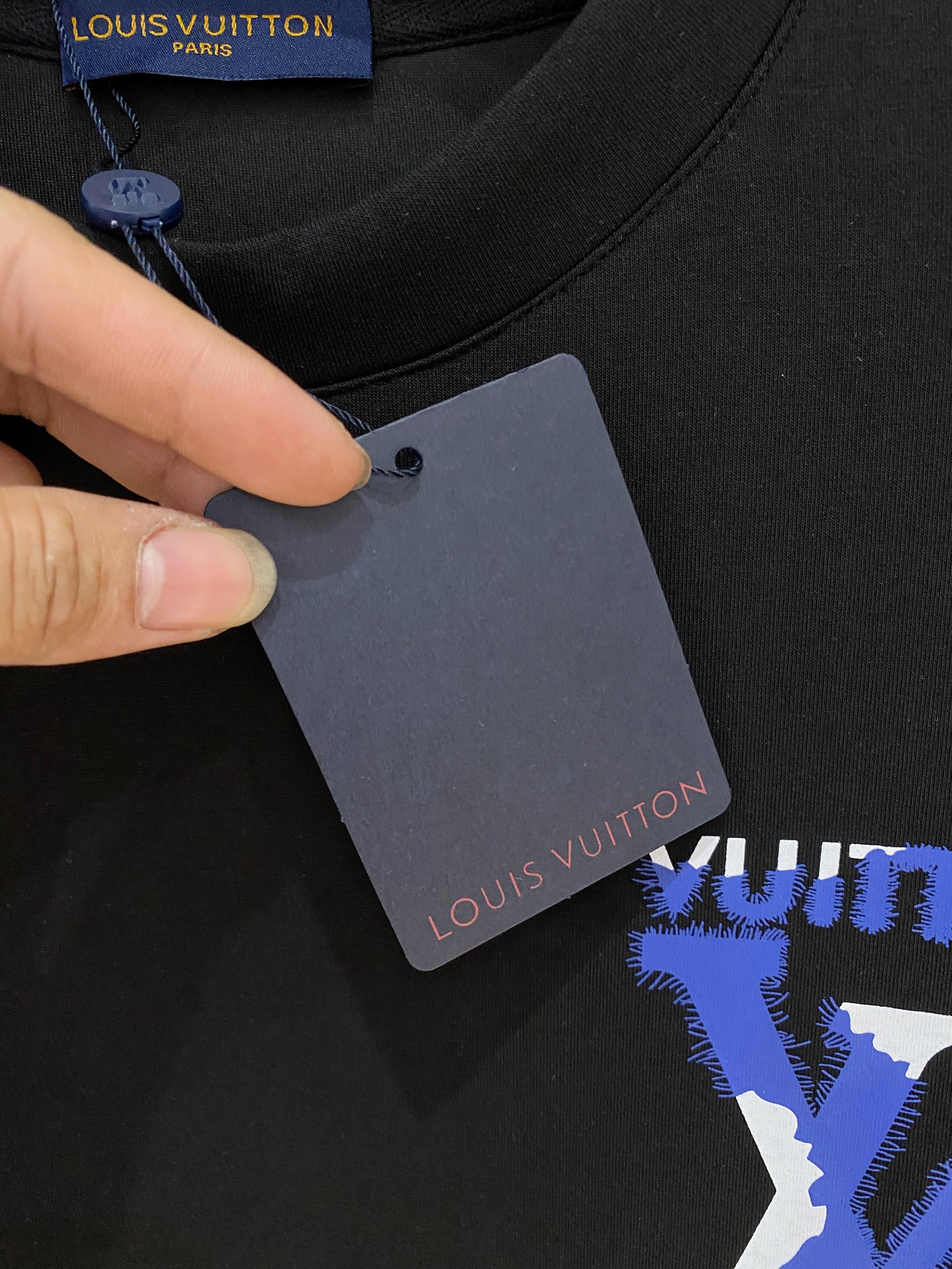 Louis Vuitton Male Hoodie Cotton Black Xs-s-m-l