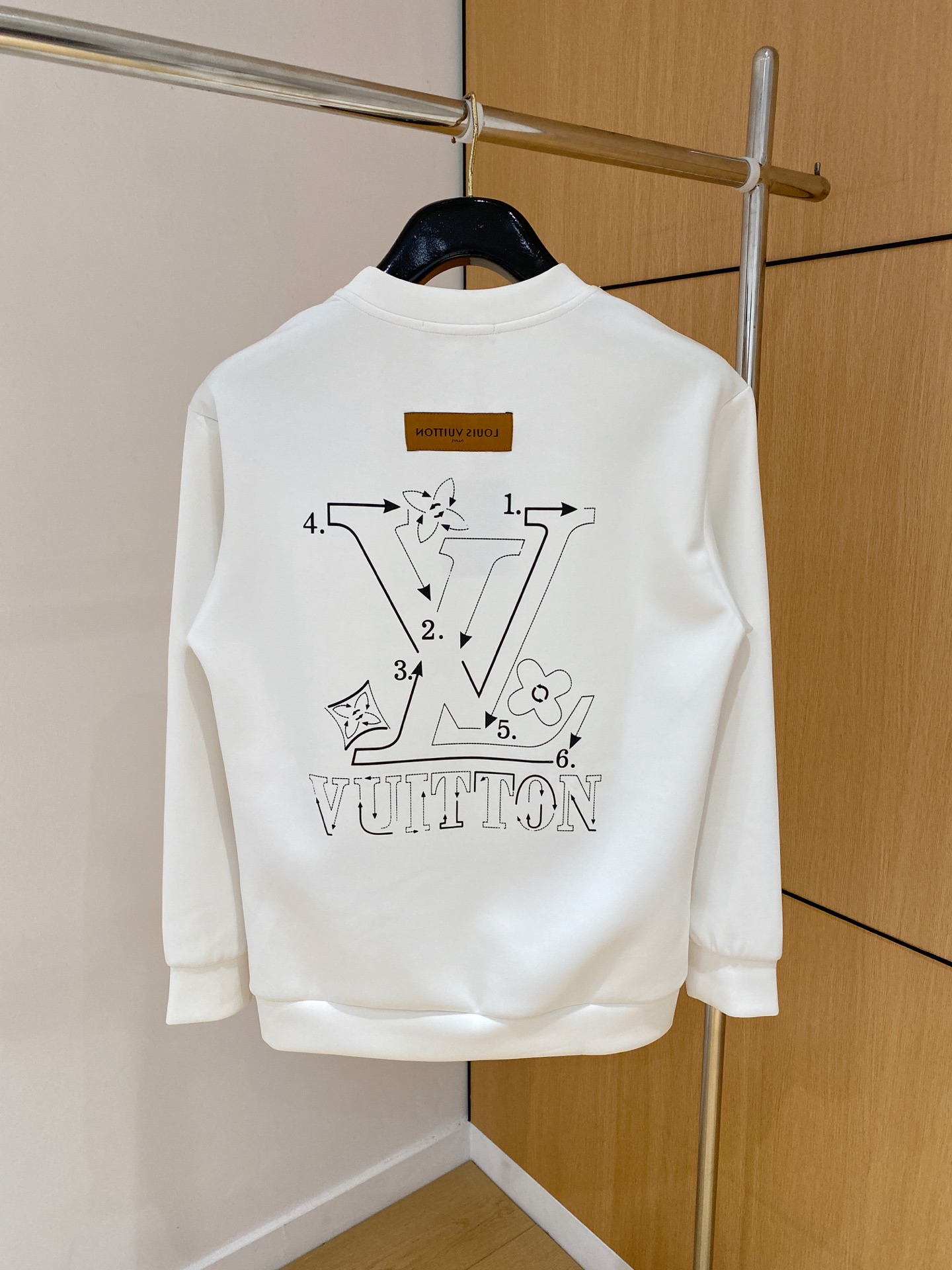 Louis Vuitton Male Hoodie Cotton Black Xs-s-m-l