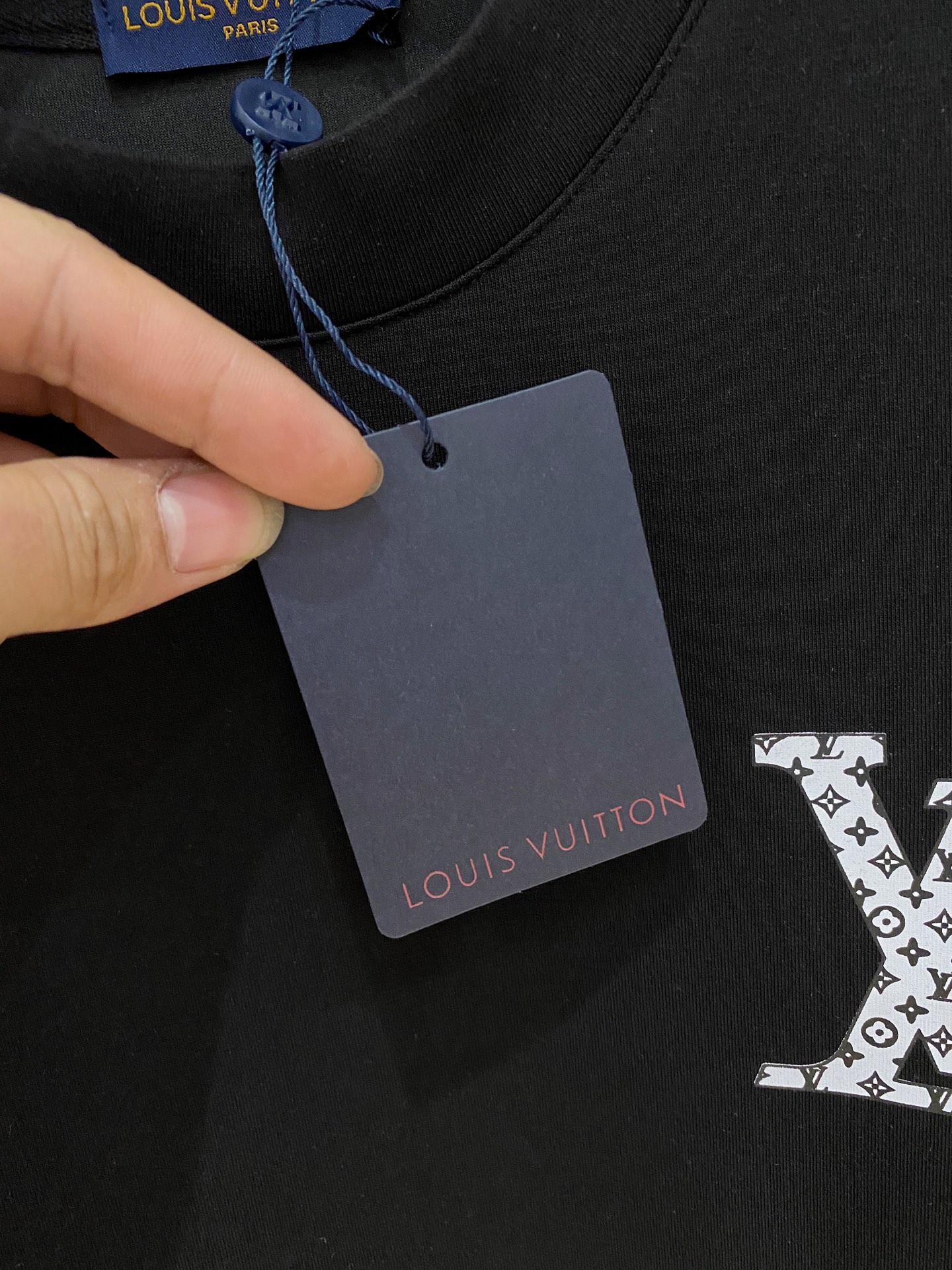 Louis Vuitton Male Hoodie Cotton Black Xs-s-m-l