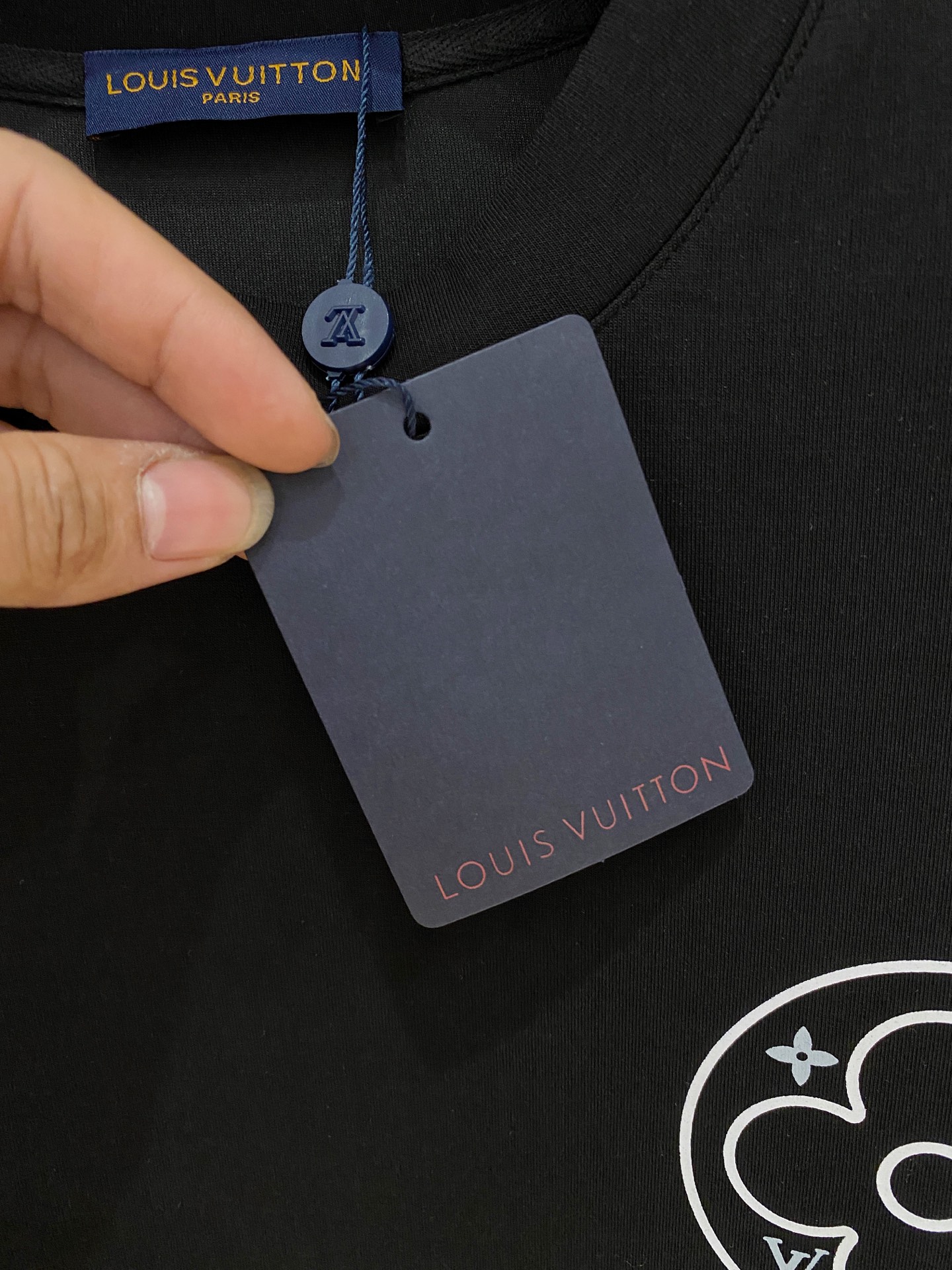 Louis Vuitton Male Hoodie Cotton Black Xs-s-m-l