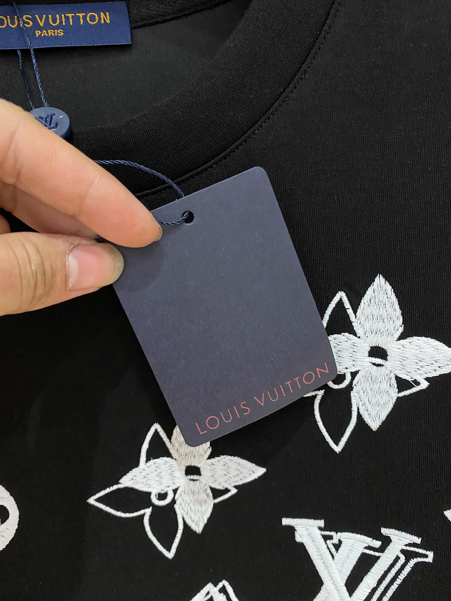 Louis Vuitton Male Hoodie Cotton Black Xs-s-m-l
