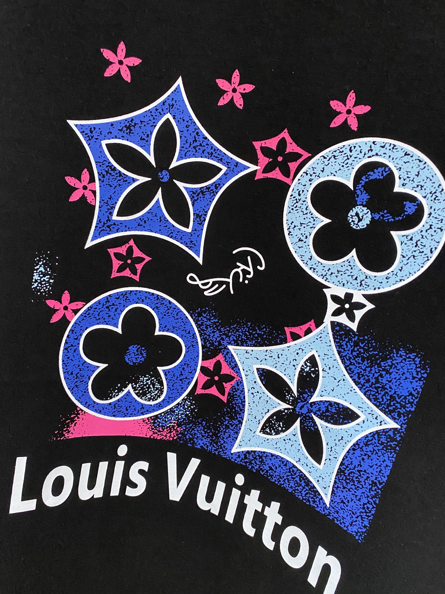 Louis Vuitton Male Hoodie Cotton Black Xs-s-m-l