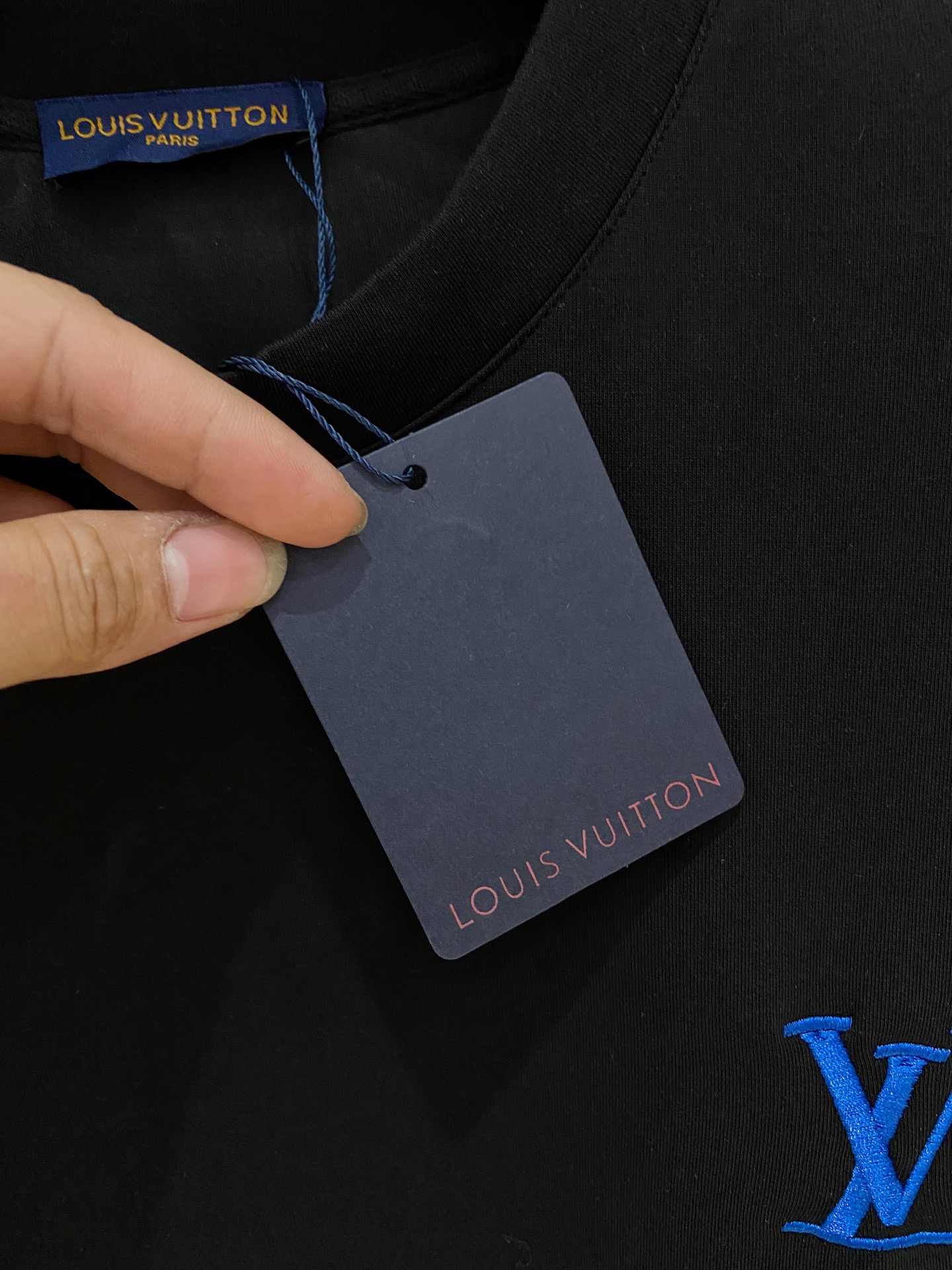 Louis Vuitton Male Hoodie Cotton Black Xs-s-m-l