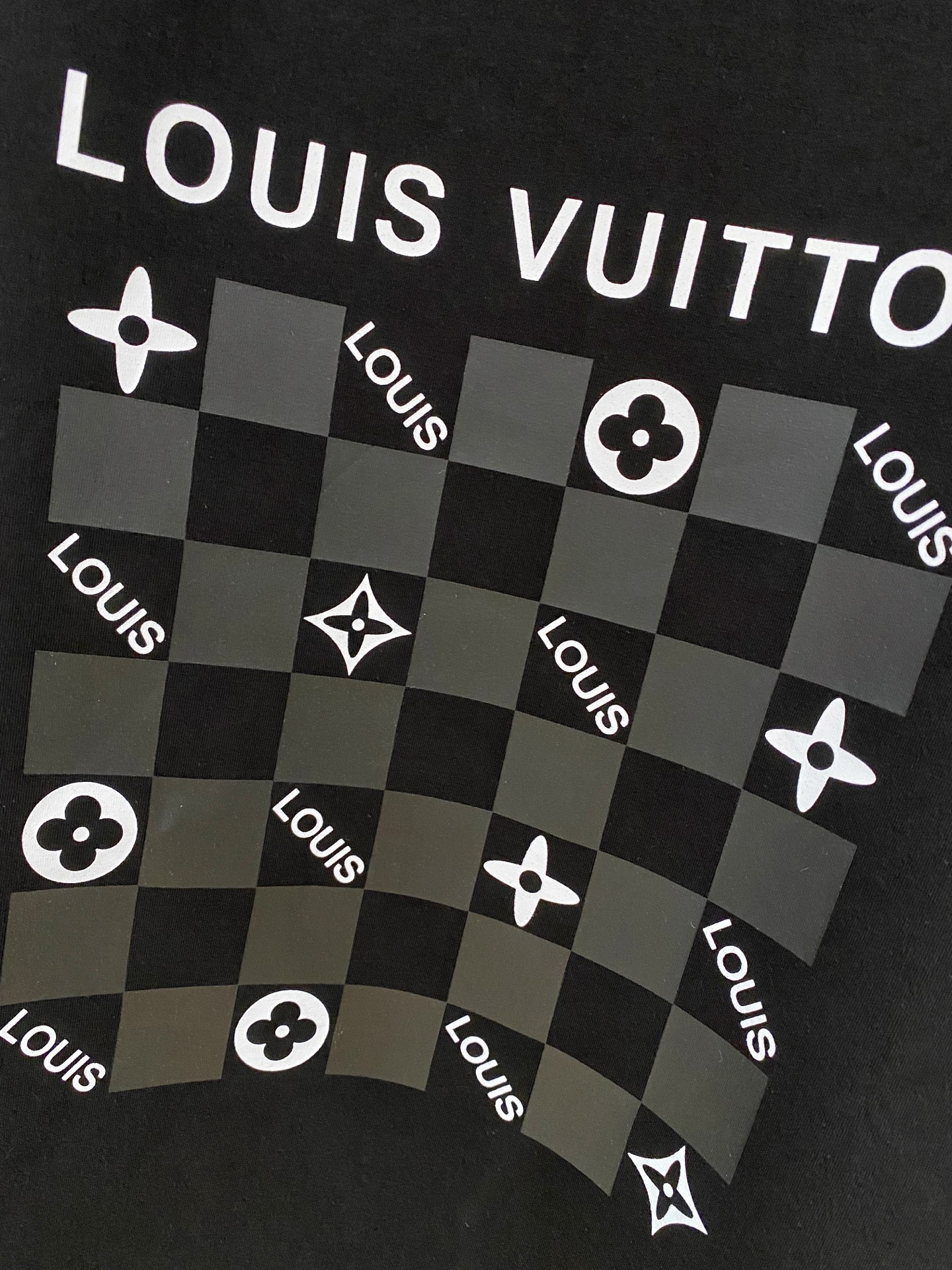 Louis Vuitton Male Hoodie Cotton Black Xs-s-m-l