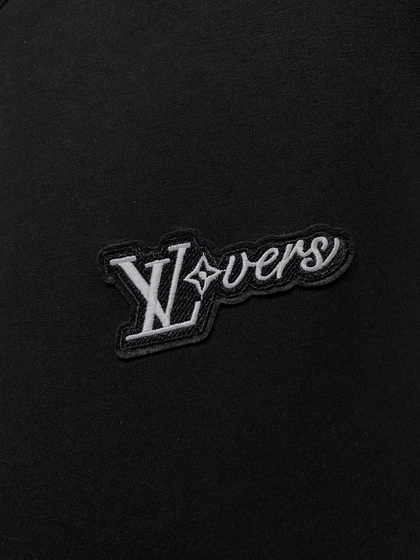 Louis Vuitton Male Hoodie Cotton Black Xs-s-m-l