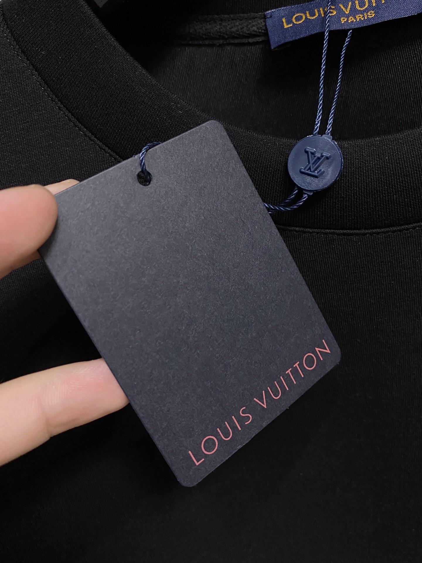 Louis Vuitton Male Hoodie Cotton Black Xs-s-m-l