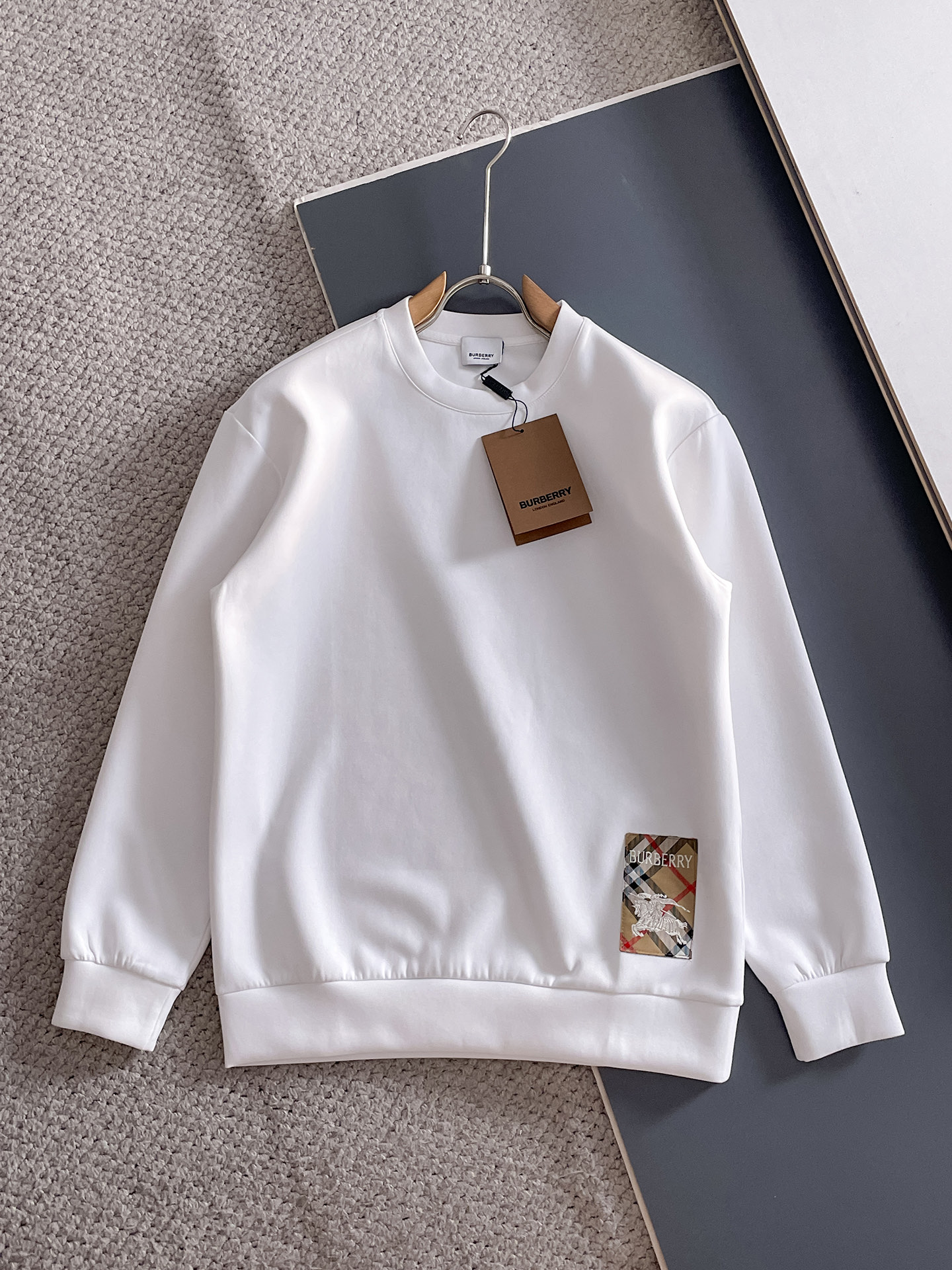 Burberry Male Hoodie Cotton Black Xs-s-m-l