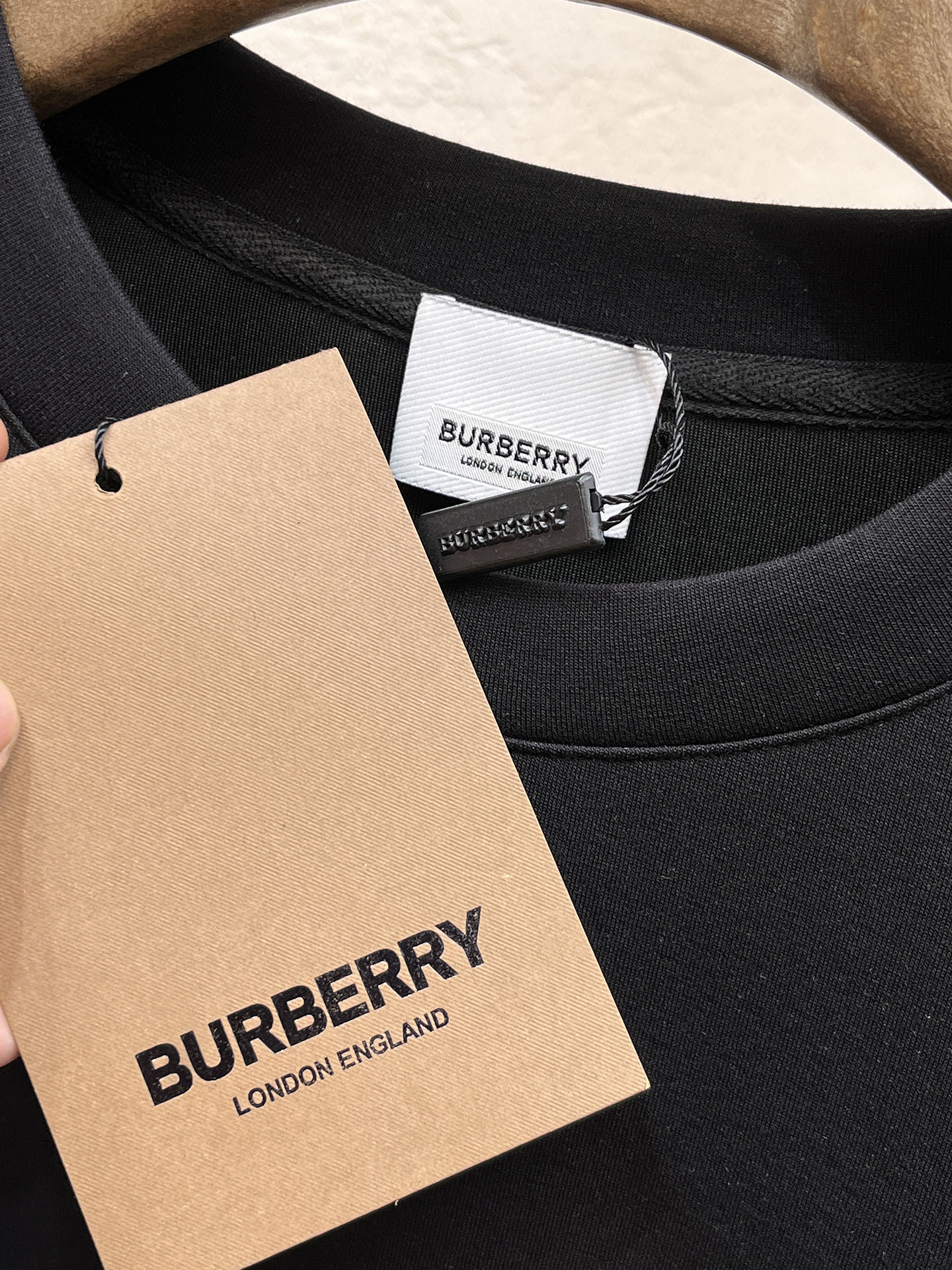 Burberry Male Hoodie Cotton Black Xs-s-m-l