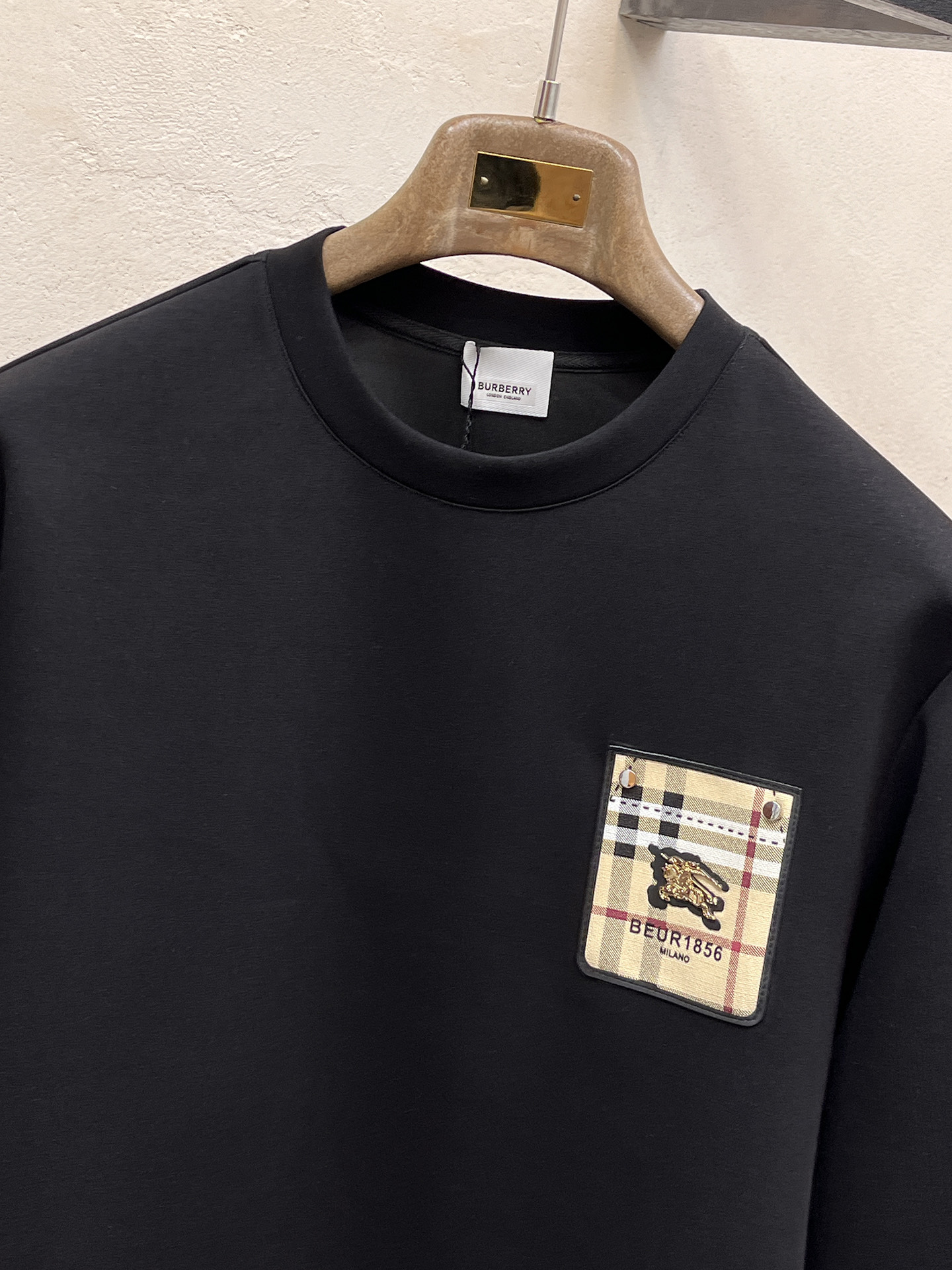 Burberry Male Hoodie Cotton Black Xs-s-m-l