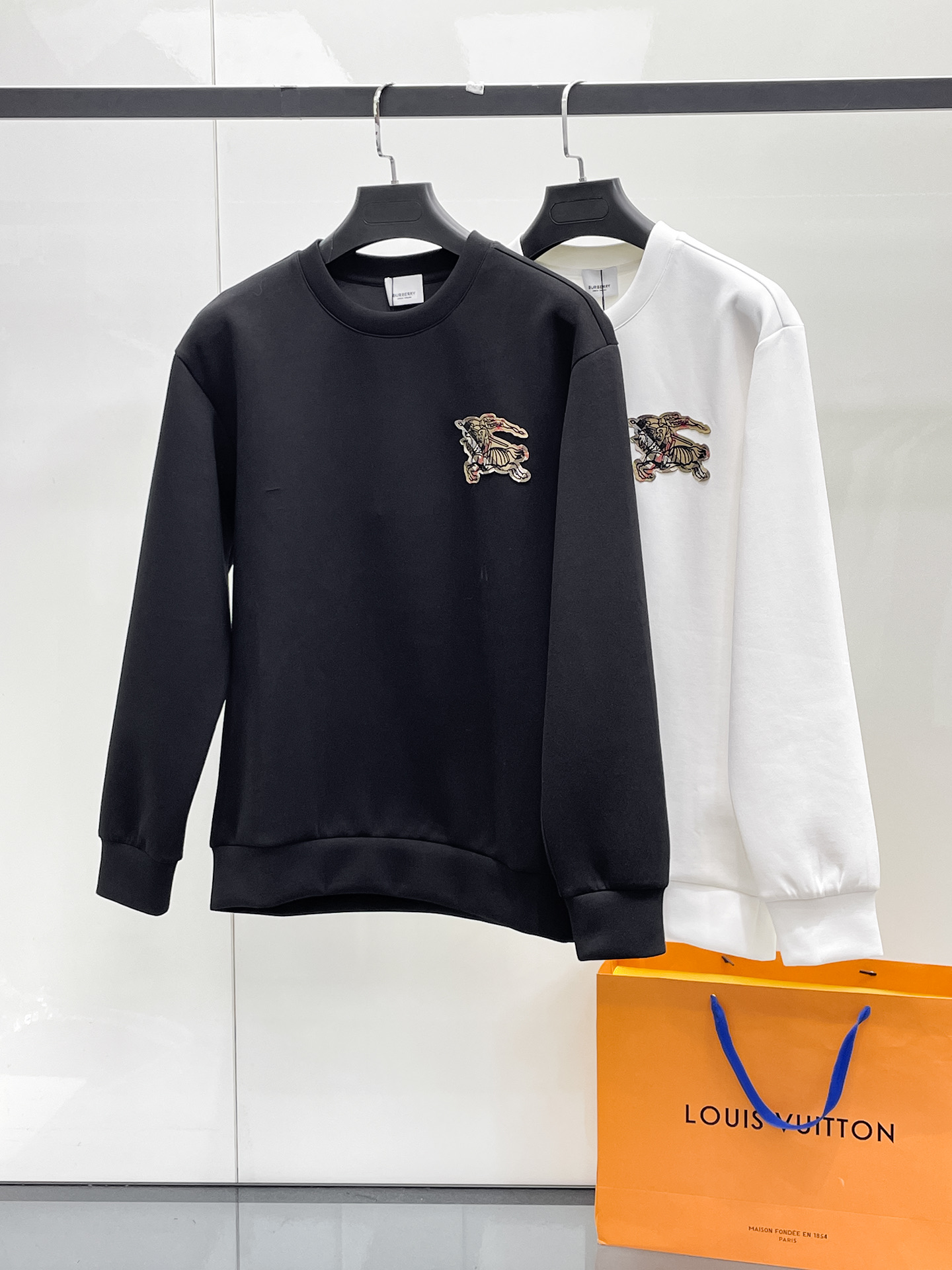 Burberry Male Hoodie Cotton Black Xs-s-m-l