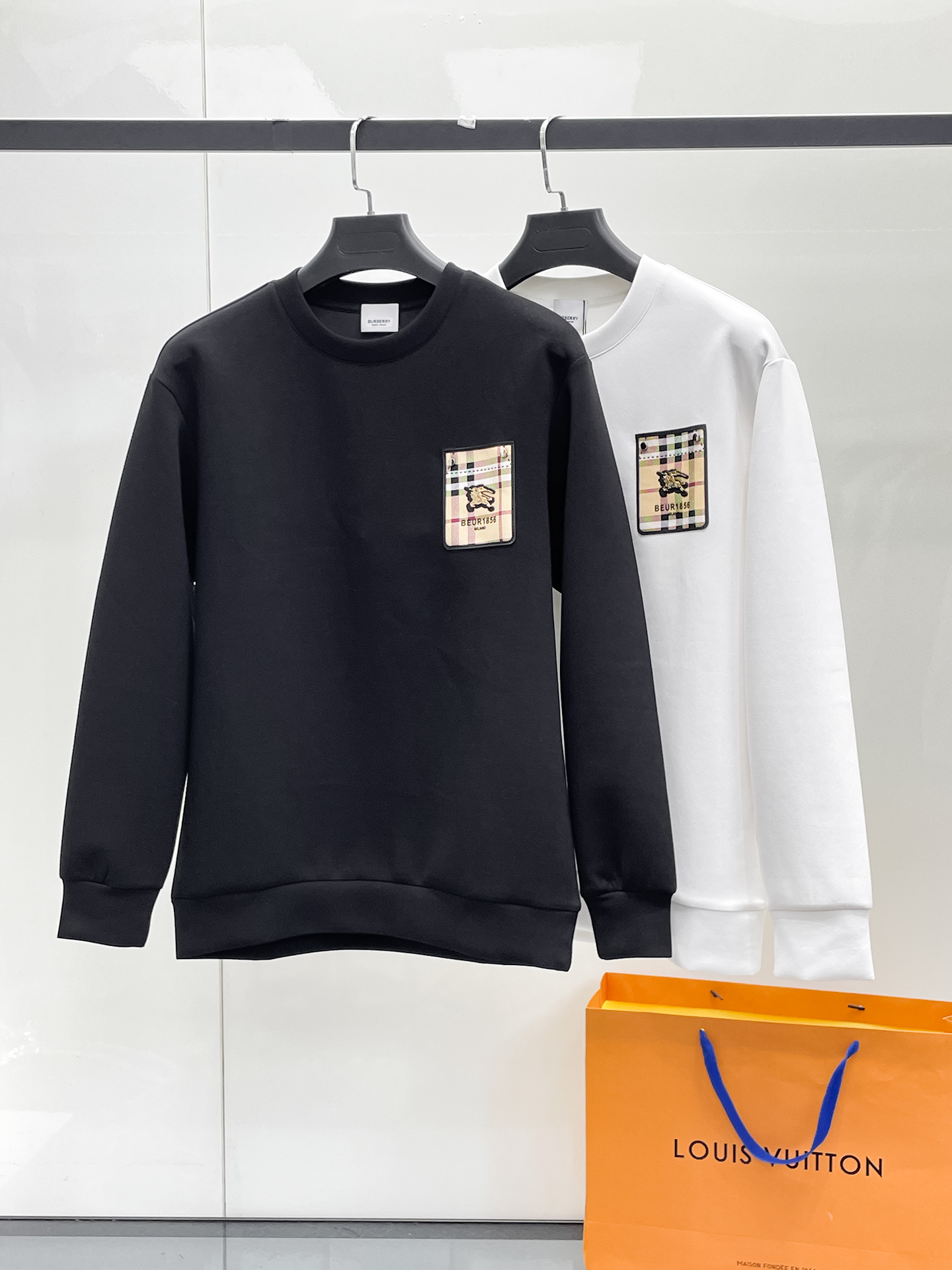 Burberry Male Hoodie Cotton Black Xs-s-m-l