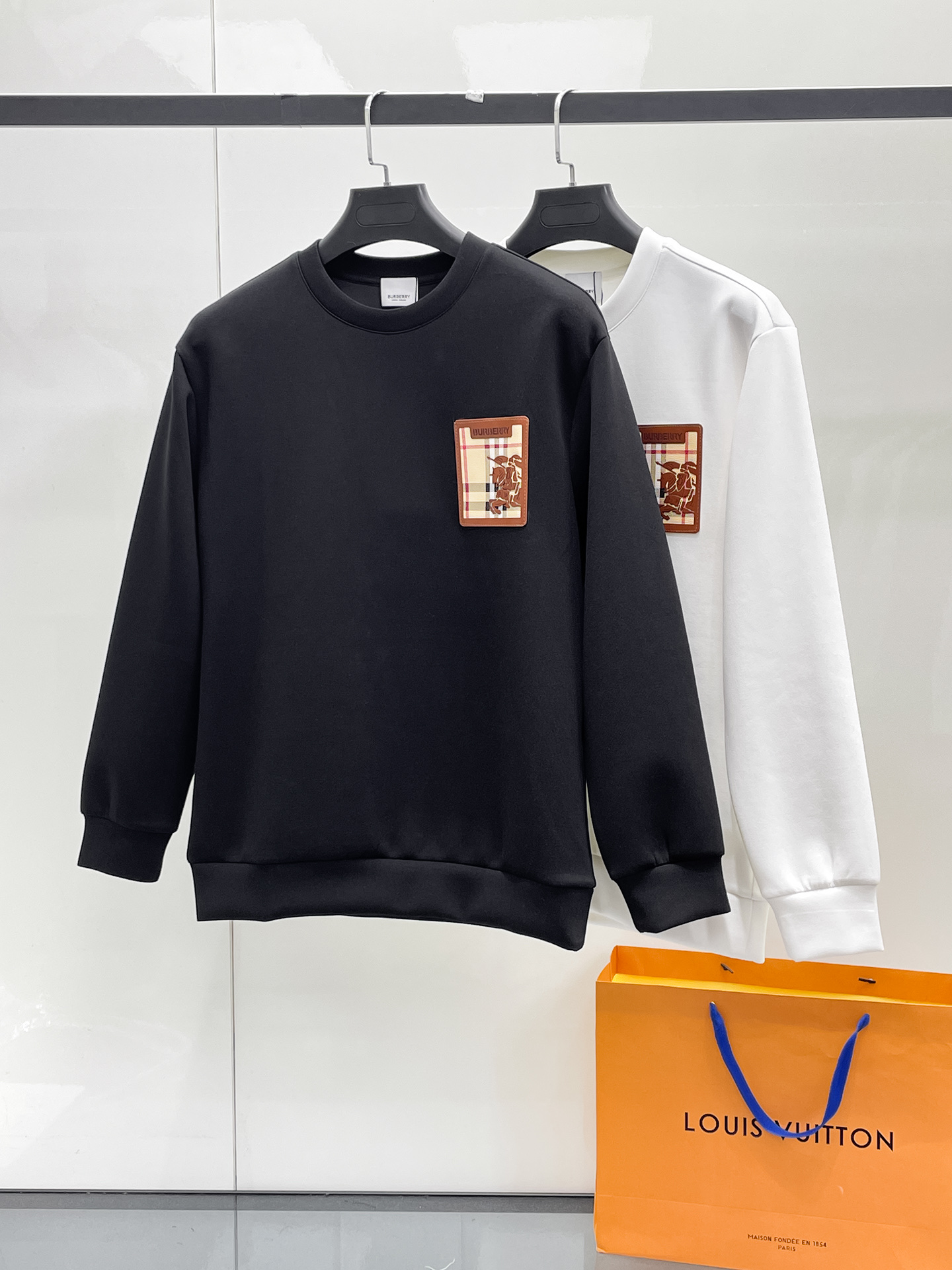 Burberry Male Hoodie Cotton Black Xs-s-m-l