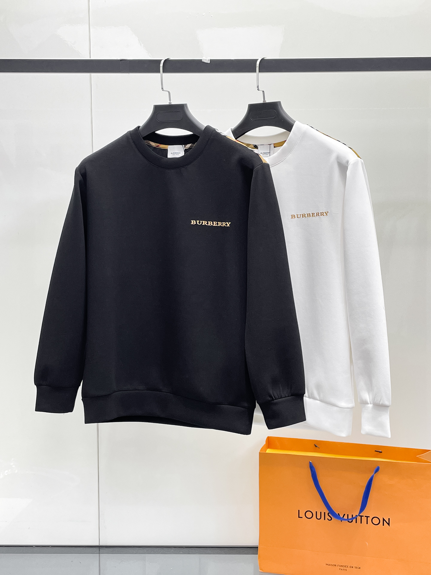 Burberry Male Hoodie Cotton Black Xs-s-m-l