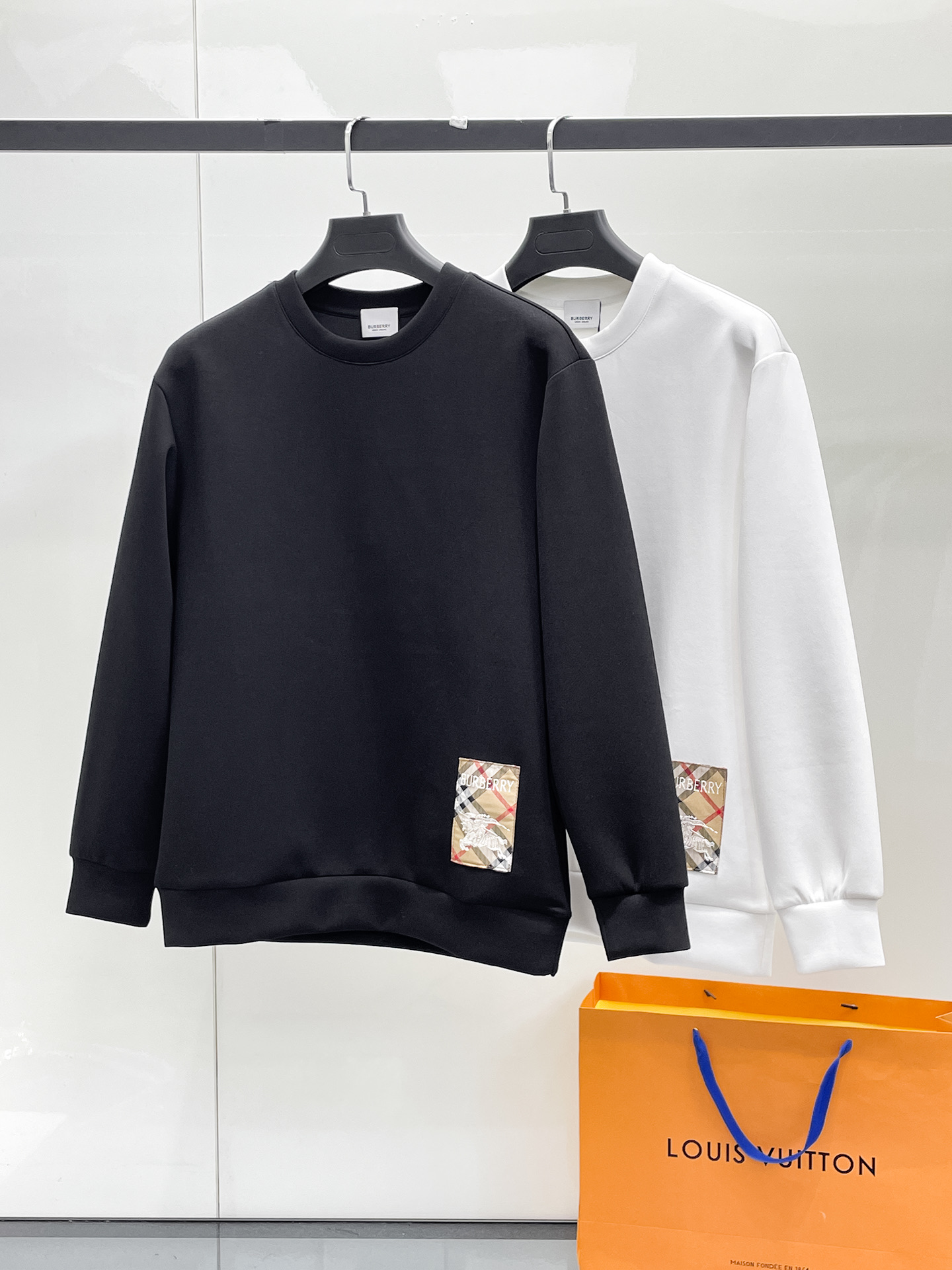 Burberry Male Hoodie Cotton Black Xs-s-m-l