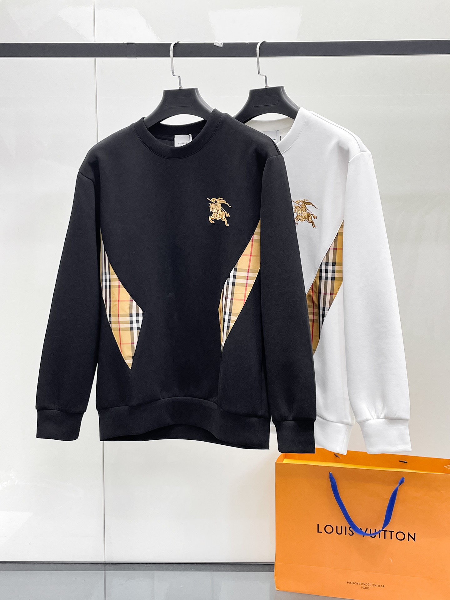 Burberry Male Hoodie Cotton Black Xs-s-m-l