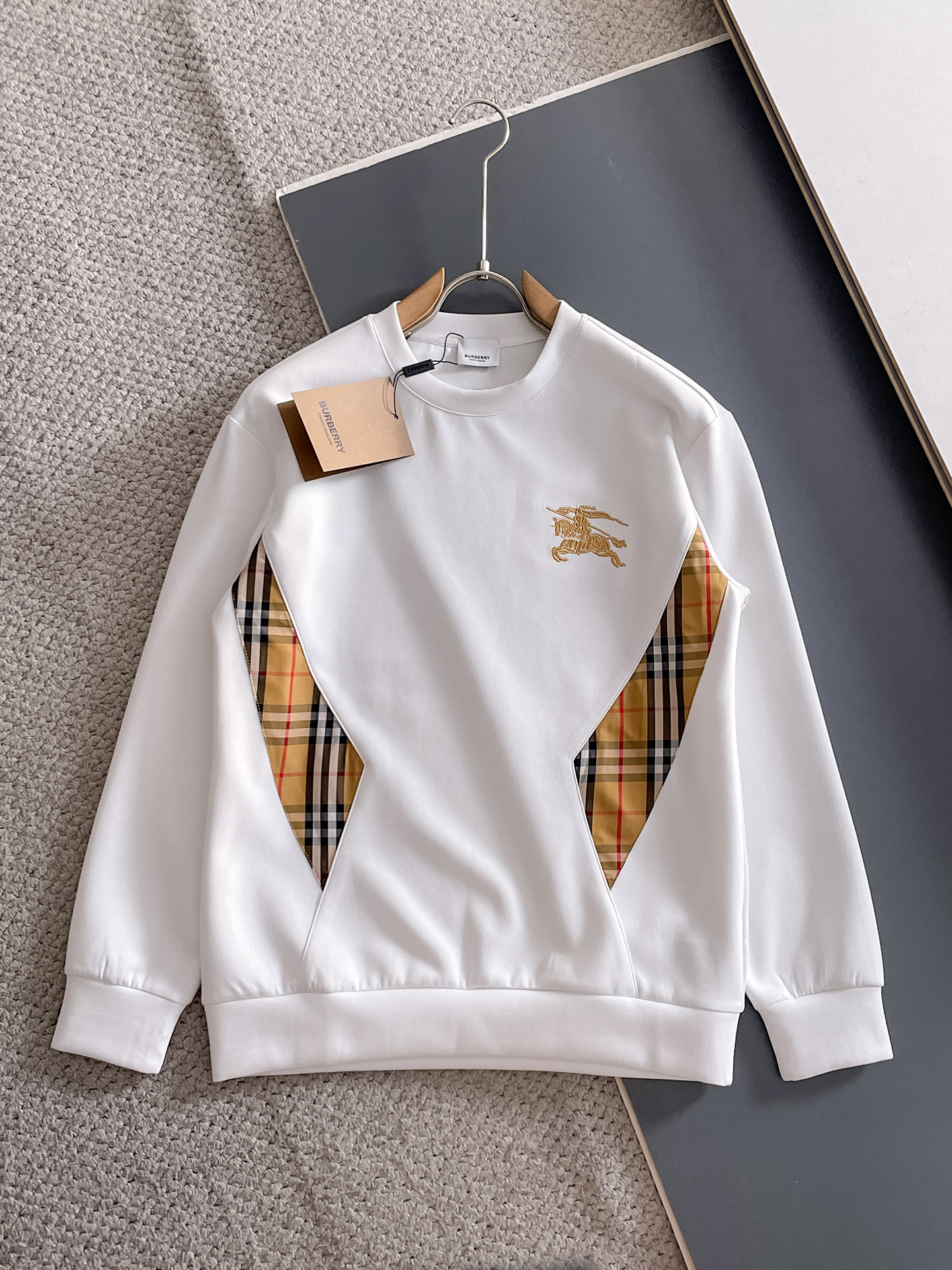 Burberry Male Hoodie Cotton Black Xs-s-m-l