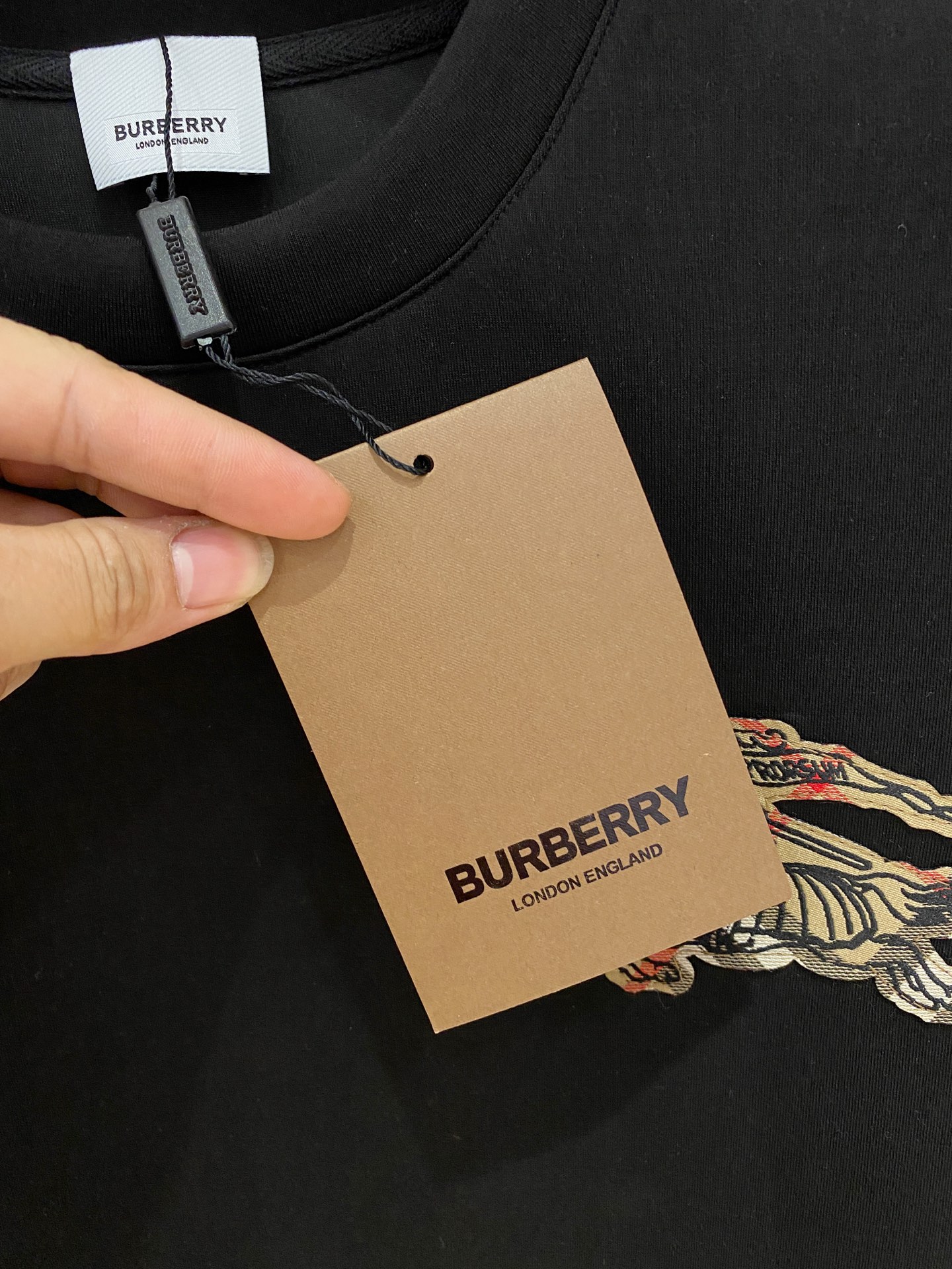 Burberry Male Hoodie Cotton Black Xs-s-m-l