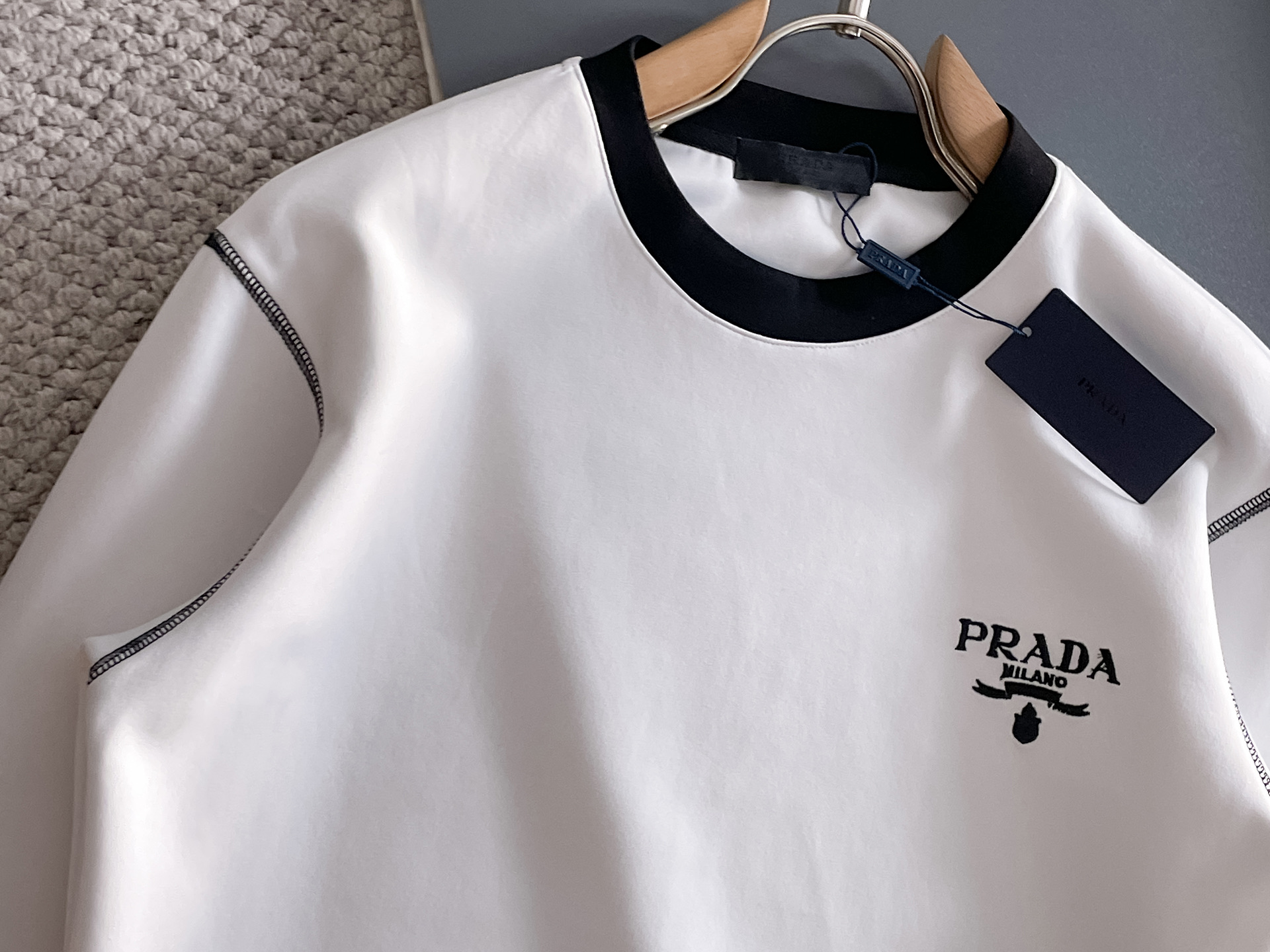 Prada Male Hoodie Cotton Black Xs-s-m-l
