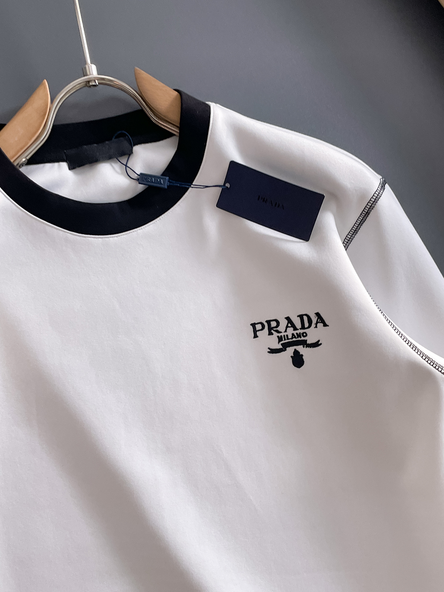 Prada Male Hoodie Cotton Black Xs-s-m-l