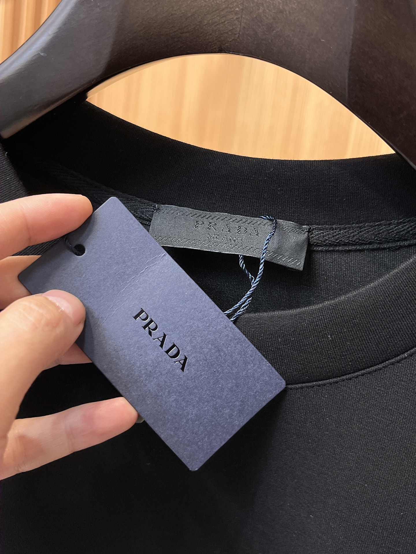 Prada Male Hoodie Cotton Black Xs-s-m-l