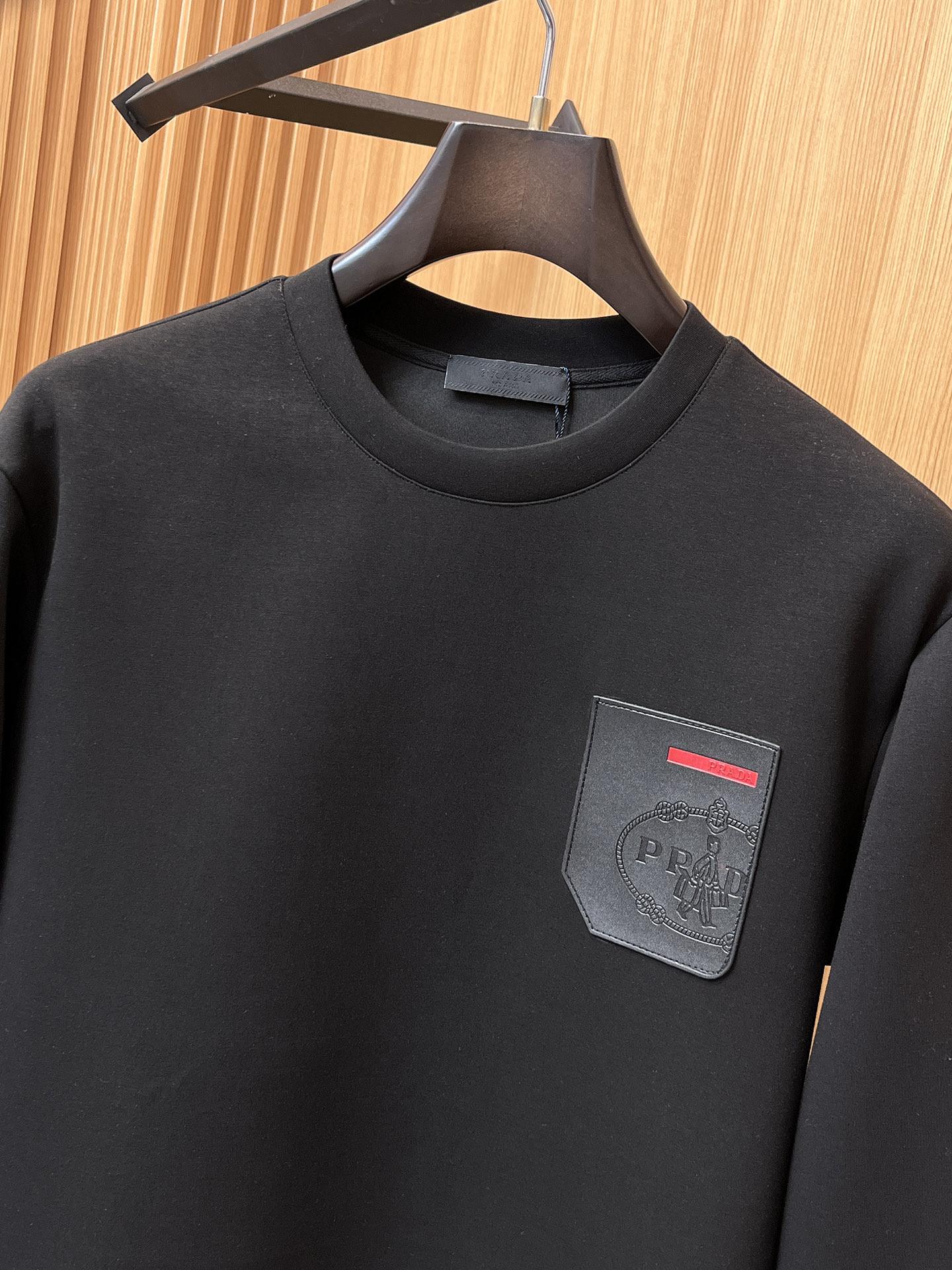 Prada Male Hoodie Cotton Black Xs-s-m-l