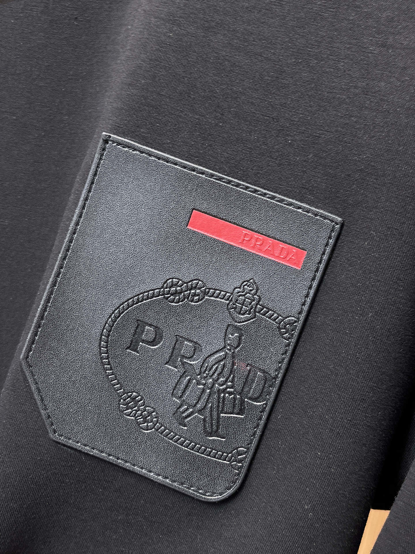 Prada Male Hoodie Cotton Black Xs-s-m-l