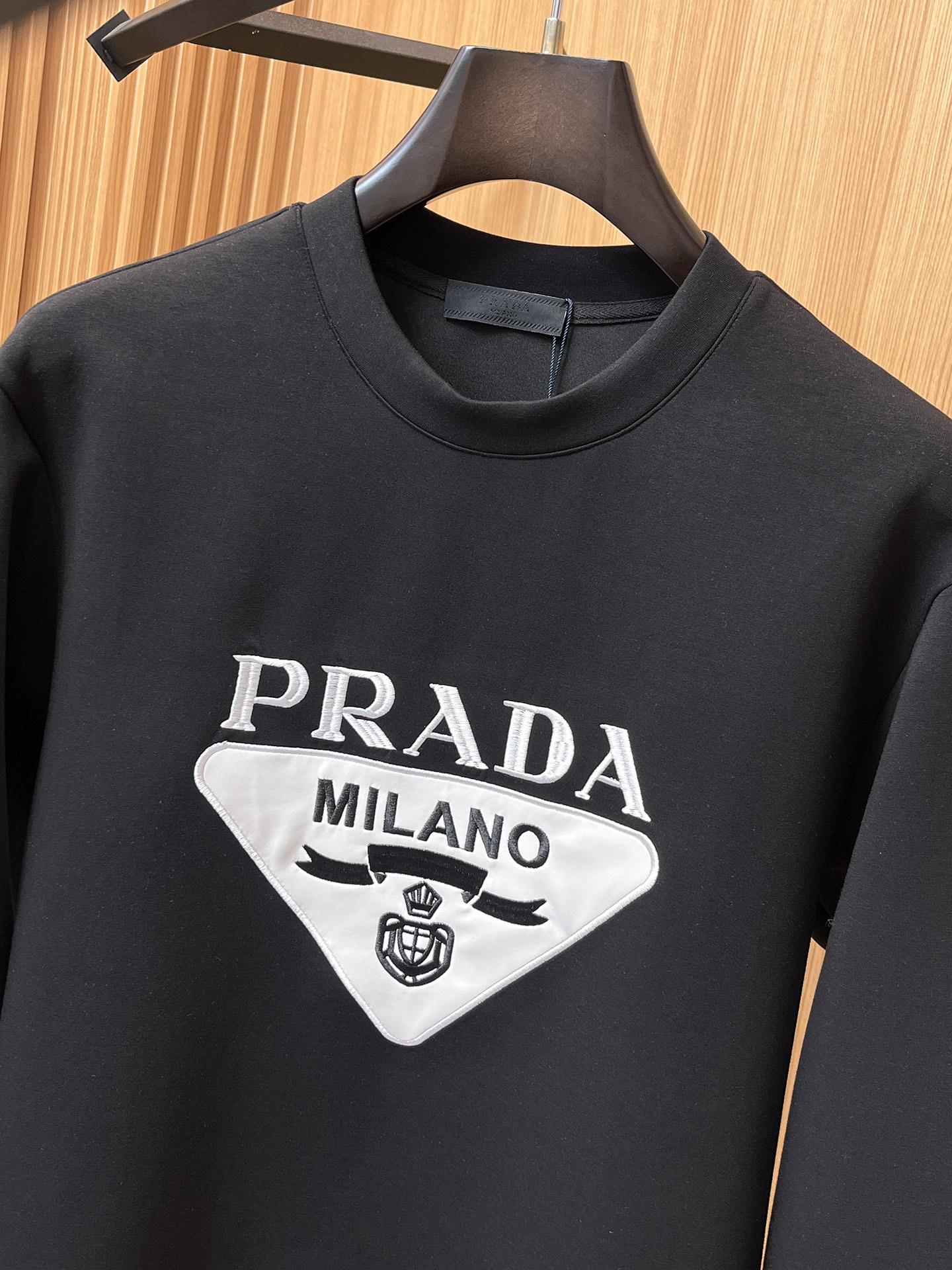 Prada Male Hoodie Cotton Black Xs-s-m-l