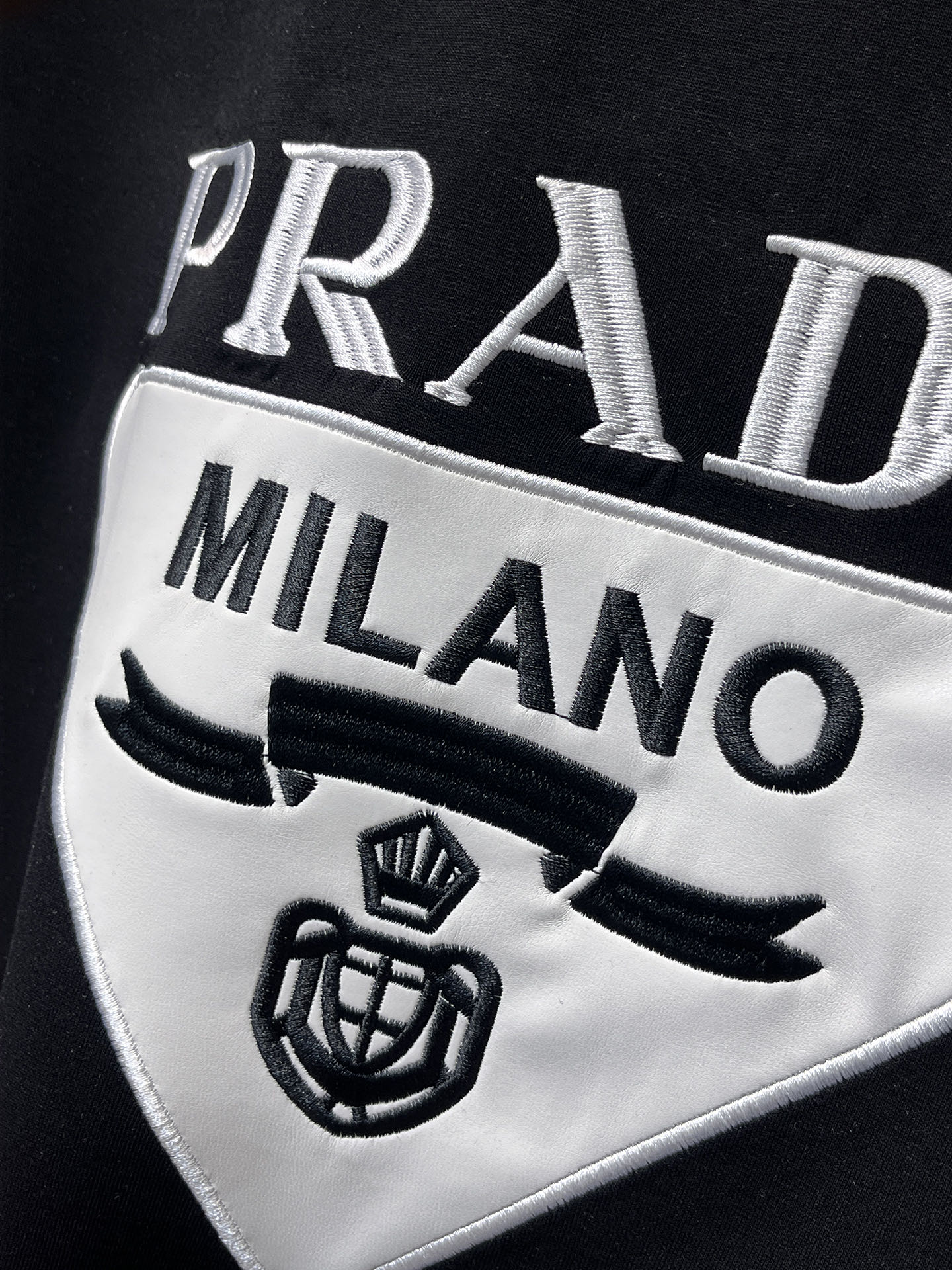 Prada Male Hoodie Cotton Black Xs-s-m-l