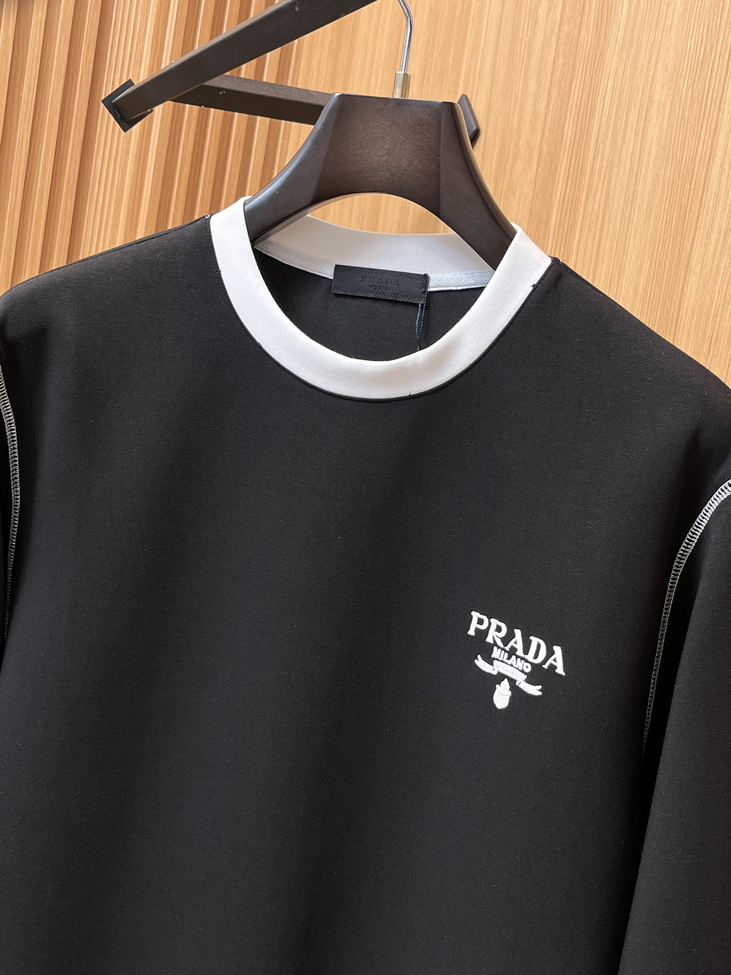 Prada Male Hoodie Cotton Black Xs-s-m-l