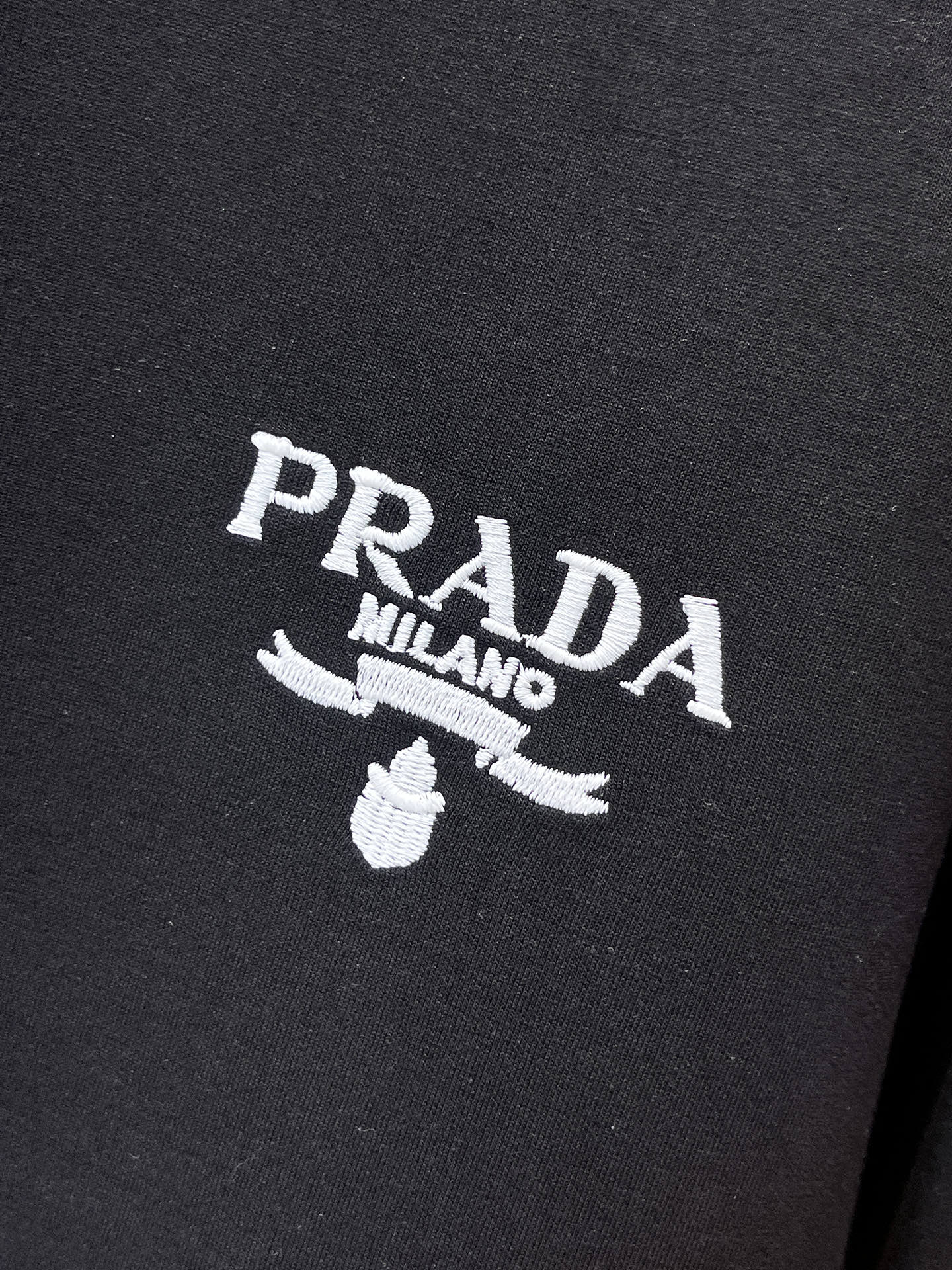 Prada Male Hoodie Cotton Black Xs-s-m-l