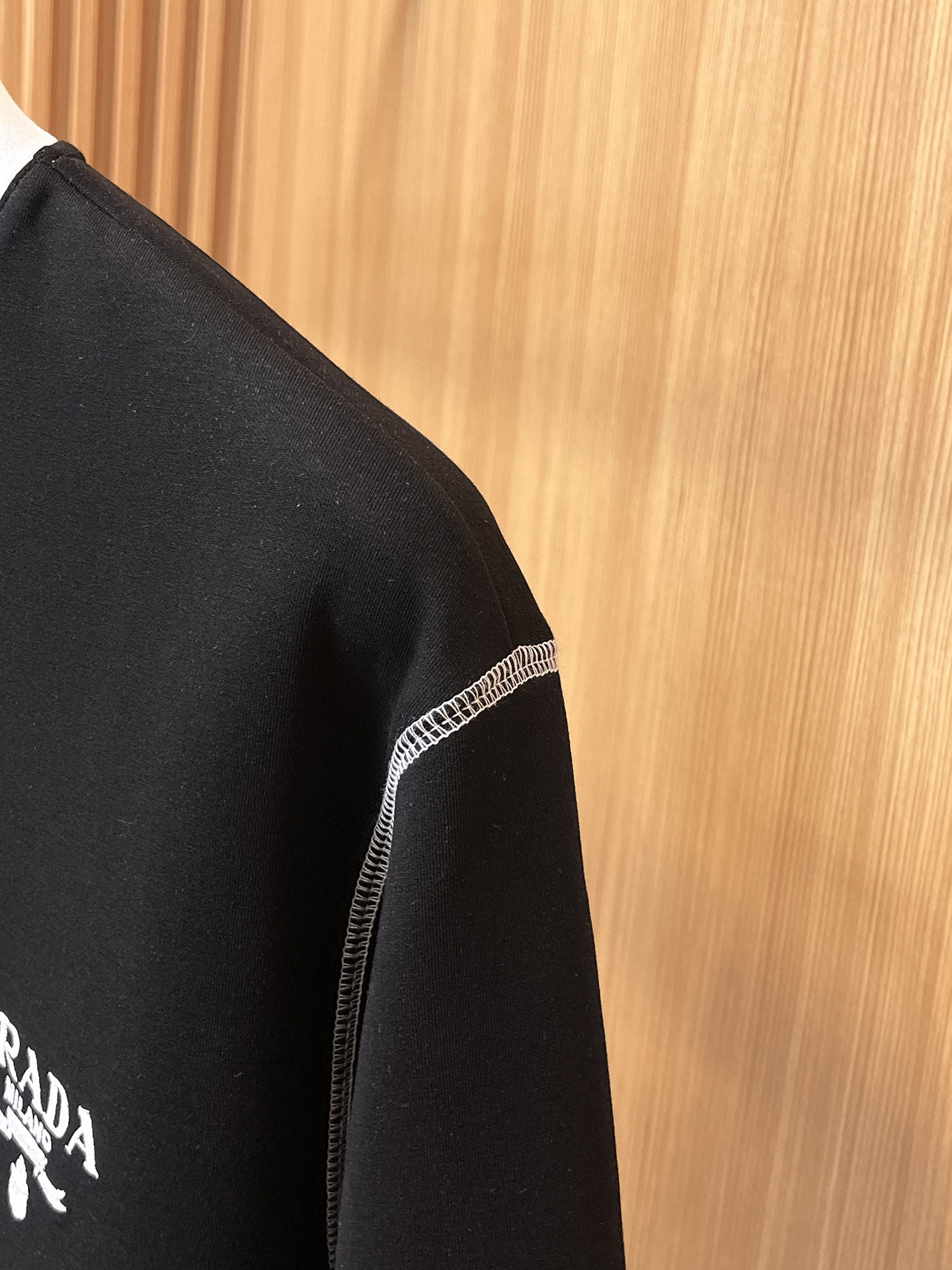 Prada Male Hoodie Cotton Black Xs-s-m-l