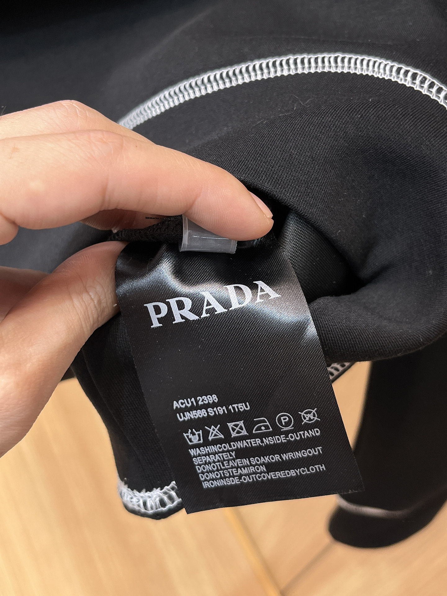Prada Male Hoodie Cotton Black Xs-s-m-l