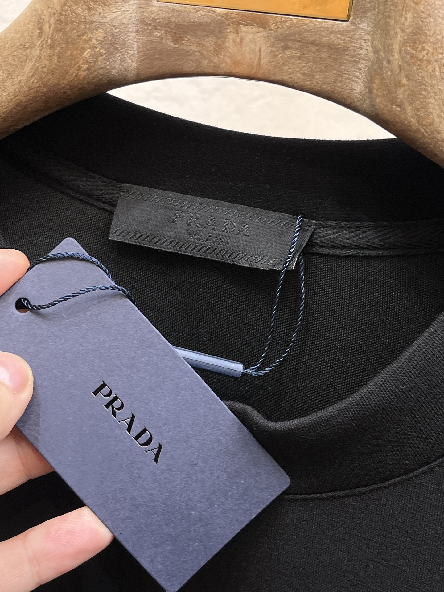 Prada Male Hoodie Cotton Black Xs-s-m-l