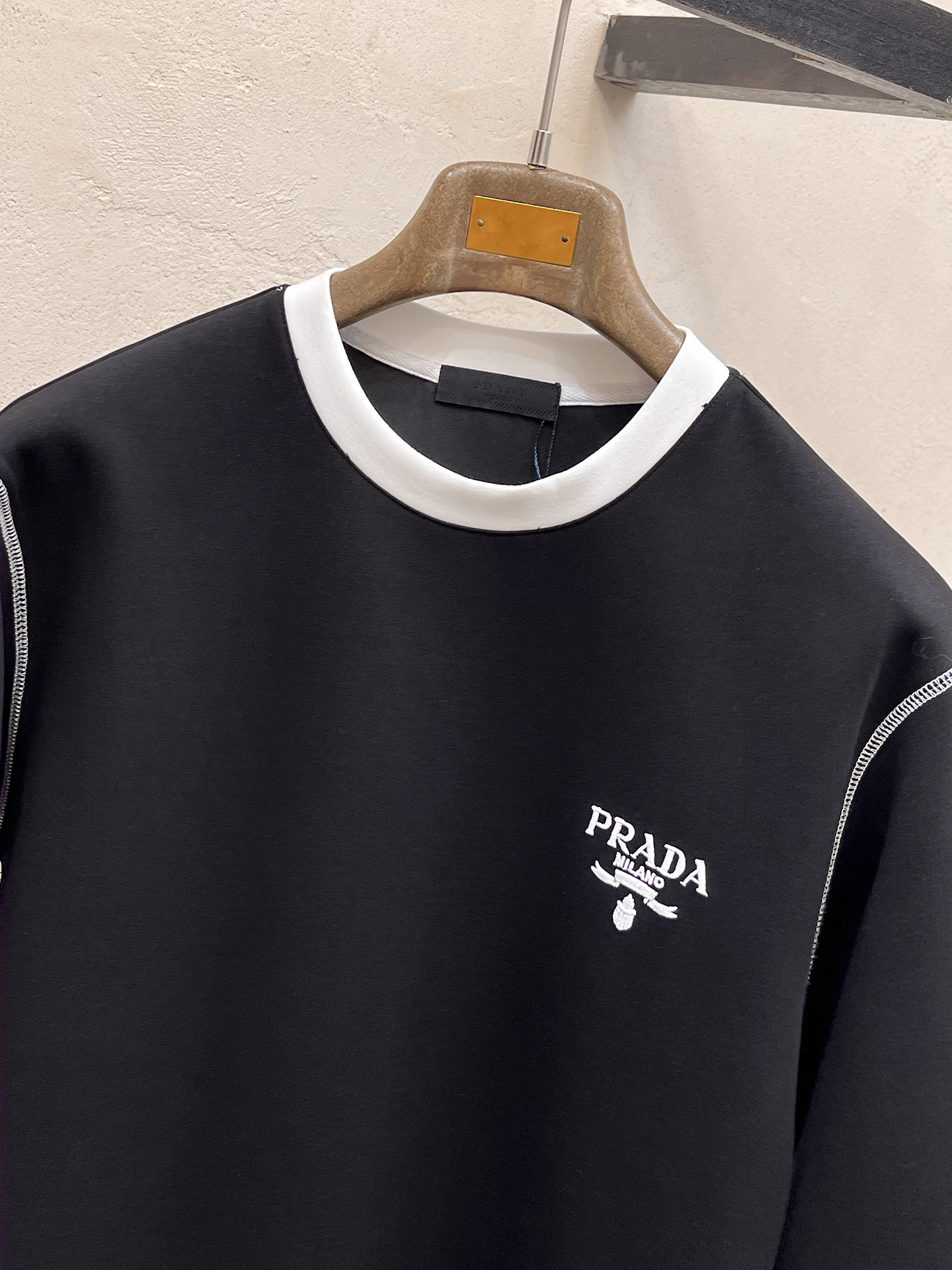 Prada Male Hoodie Cotton Black Xs-s-m-l