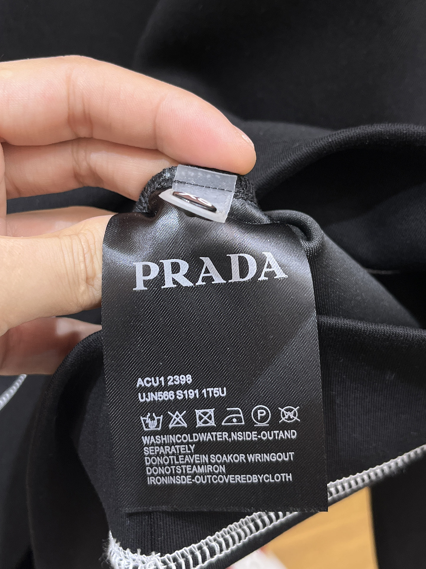 Prada Male Hoodie Cotton Black Xs-s-m-l