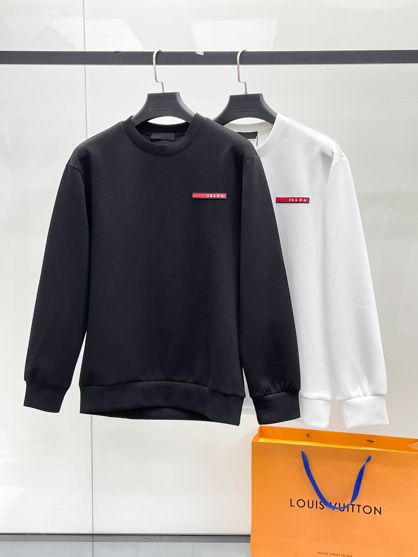Prada Male Hoodie Cotton Black Xs-s-m-l