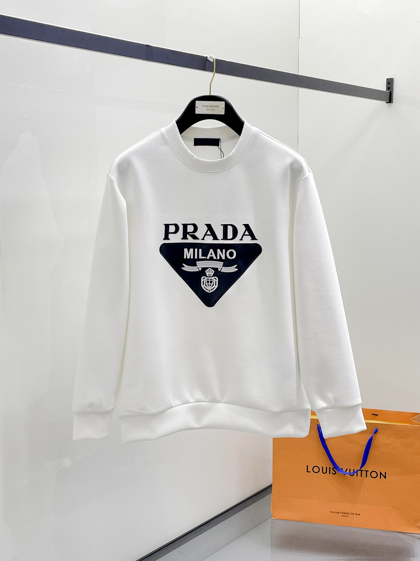 Prada Male Hoodie Cotton Black Xs-s-m-l